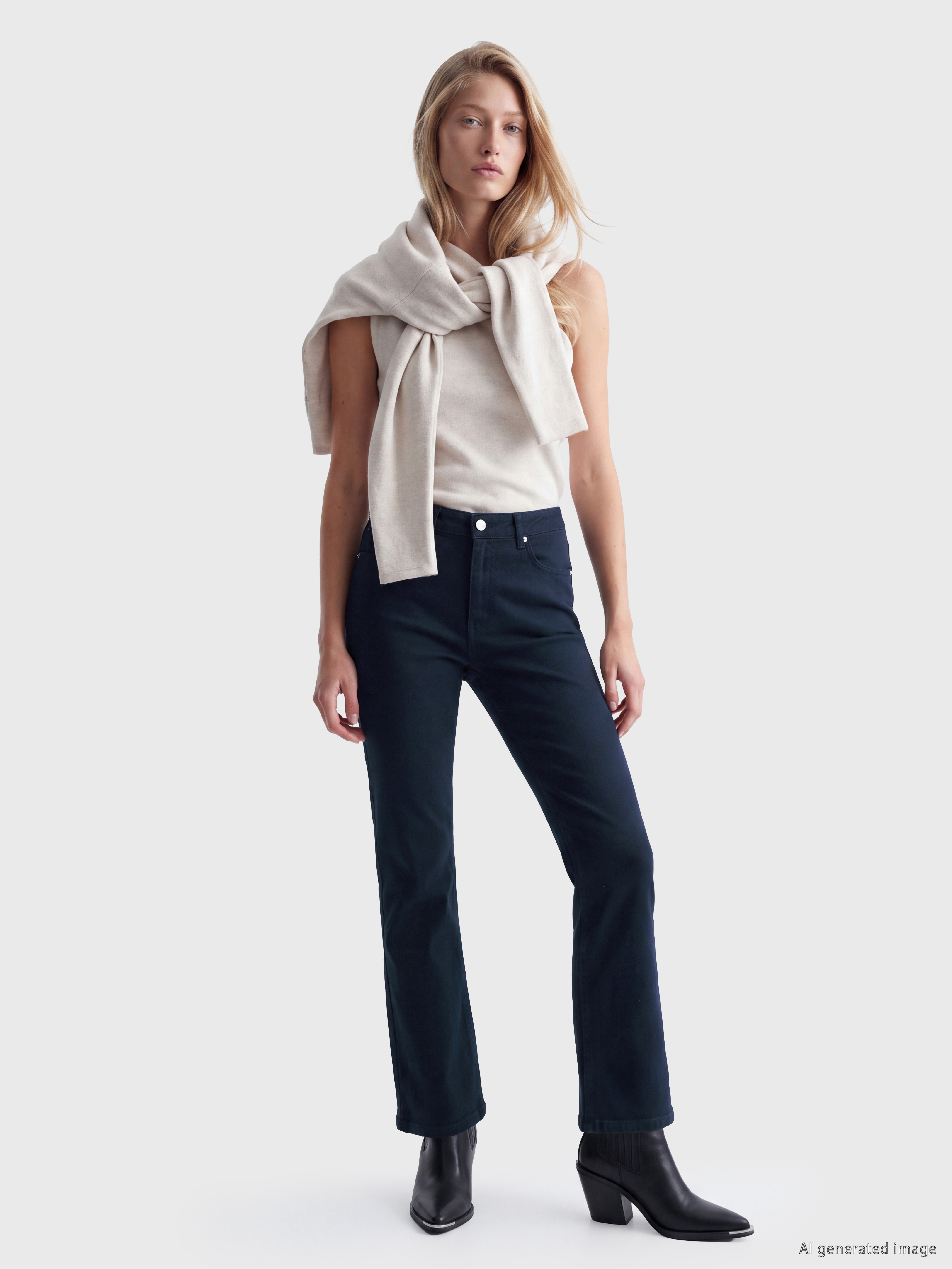 LCW Jeans Crop Flare Kadın Jean Pantolon görsel 2