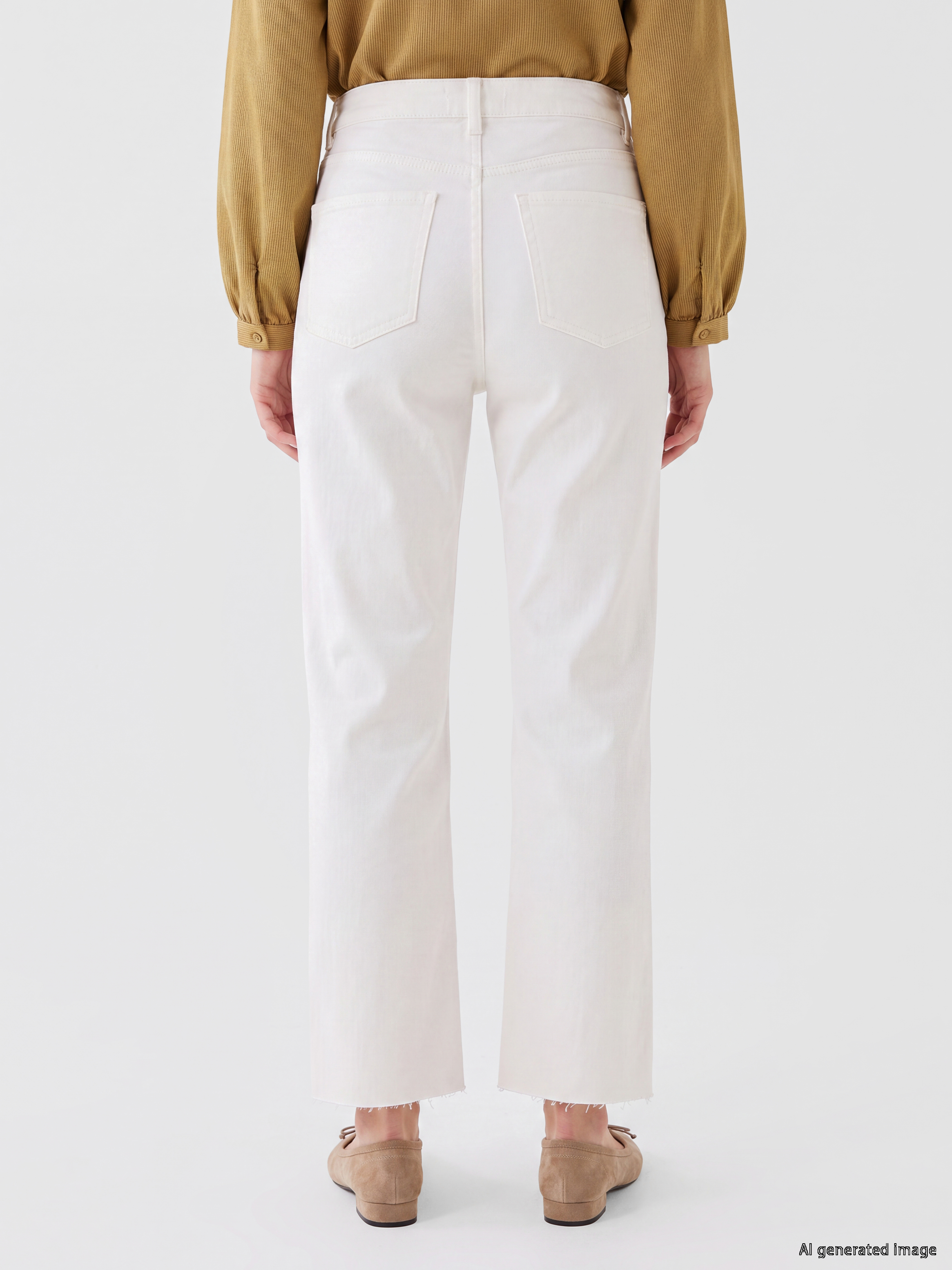 LCW Modest Yüksek Bel Crop Flare Kadın Jean Pantolon görsel 4