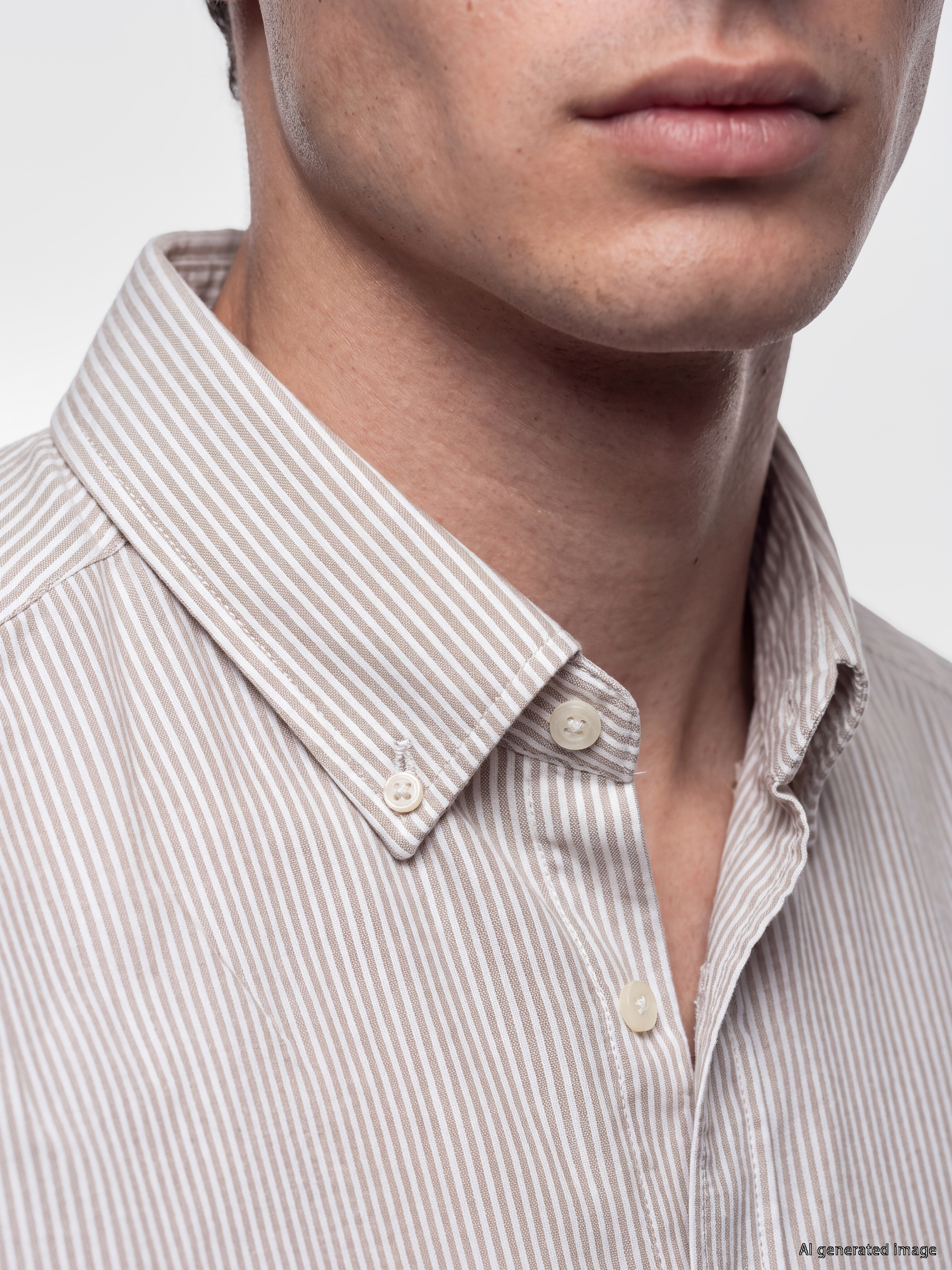 LCW BUSINESS Slim Fit Çizgili Armürlü Erkek Gömlek görsel 3