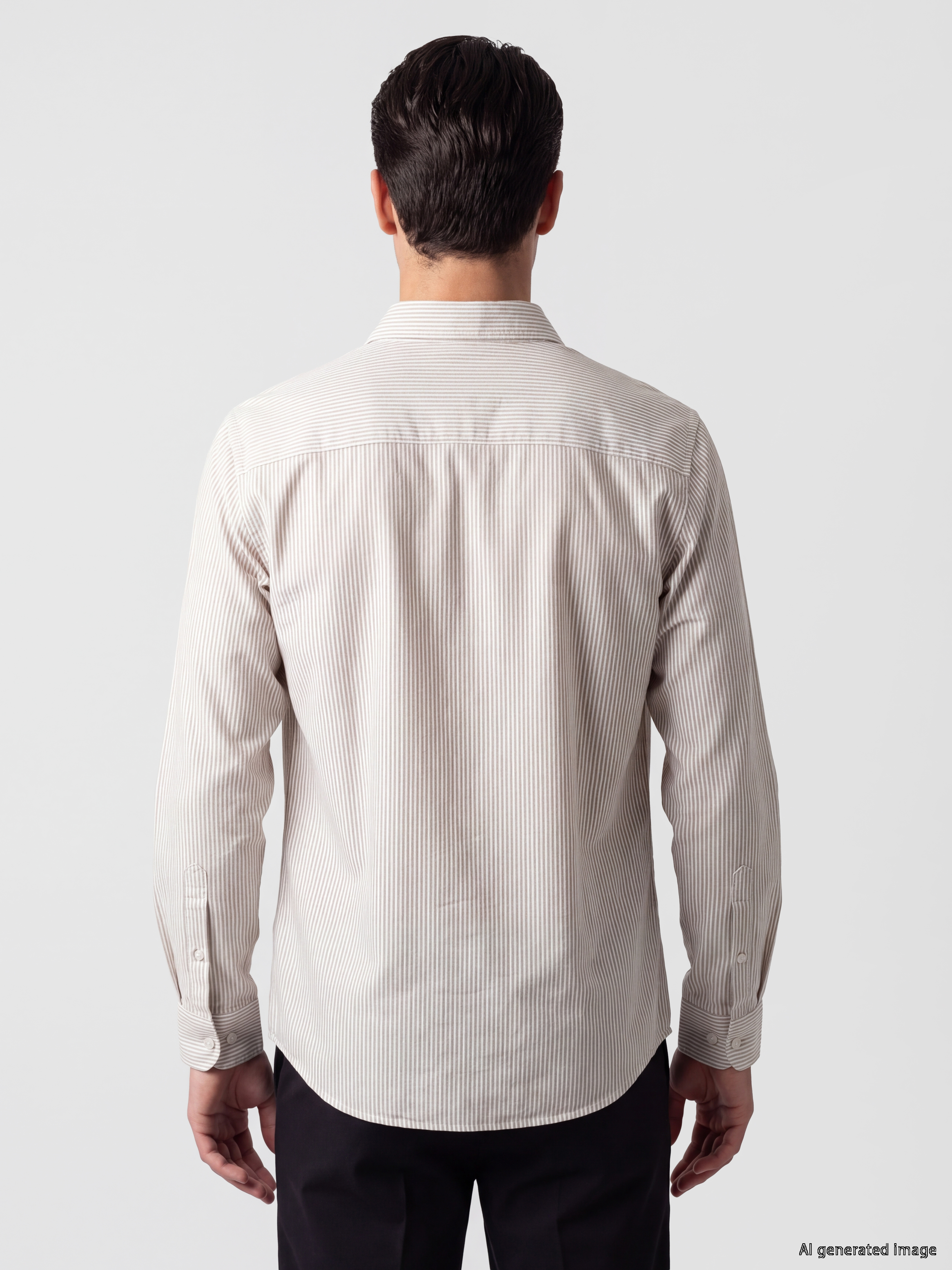LCW BUSINESS Slim Fit Çizgili Armürlü Erkek Gömlek görsel 4