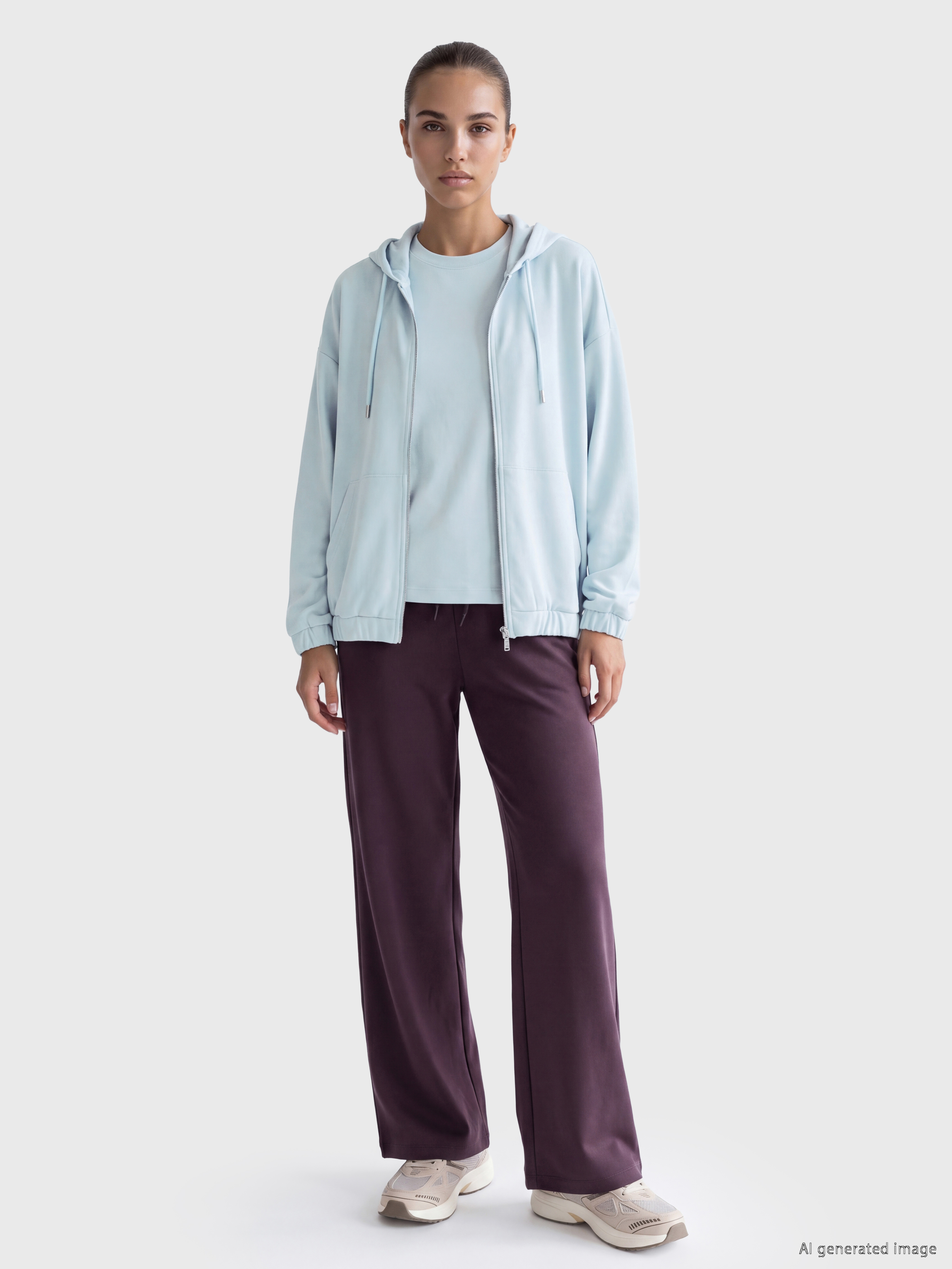 KOOR SPORT Kapüşonlu Soft Touch Kadın Fermuarlı Sweatshirt görsel 2