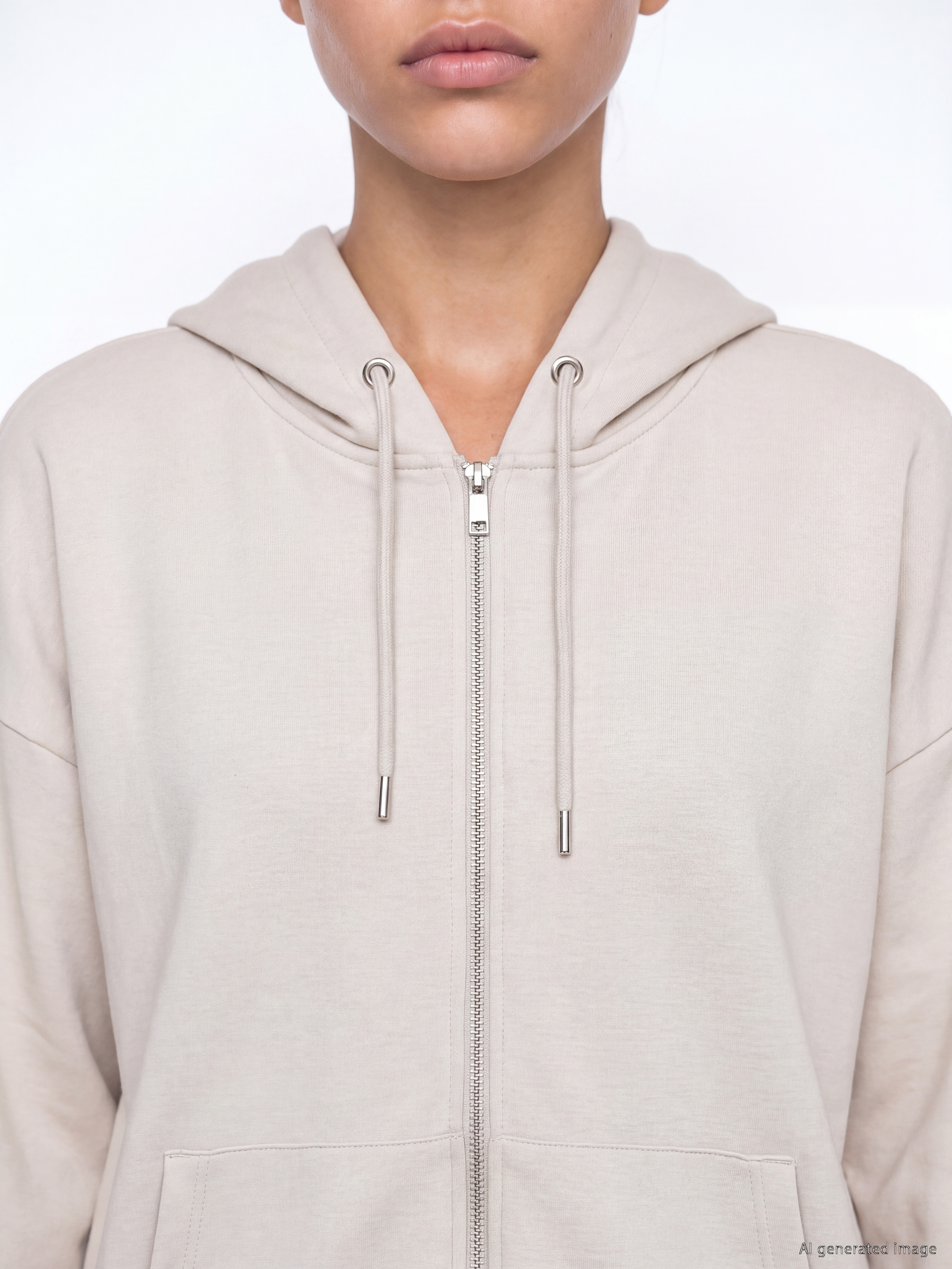 KOOR SPORT Kapüşonlu Soft Touch Kadın Fermuarlı Sweatshirt görsel 3