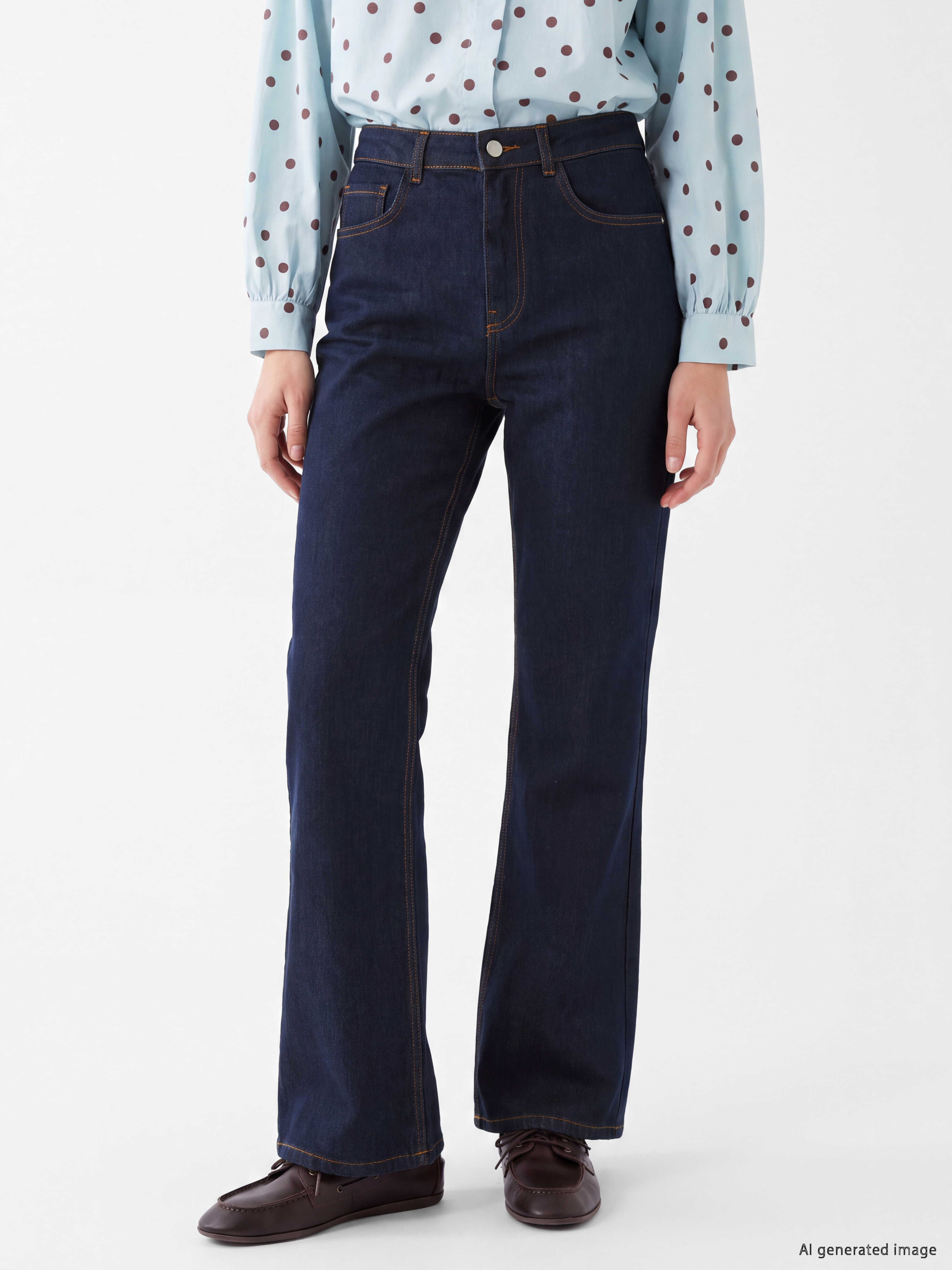 LCW Modest Yüksek Bel Flare Kadın Jean Pantolon görsel 2