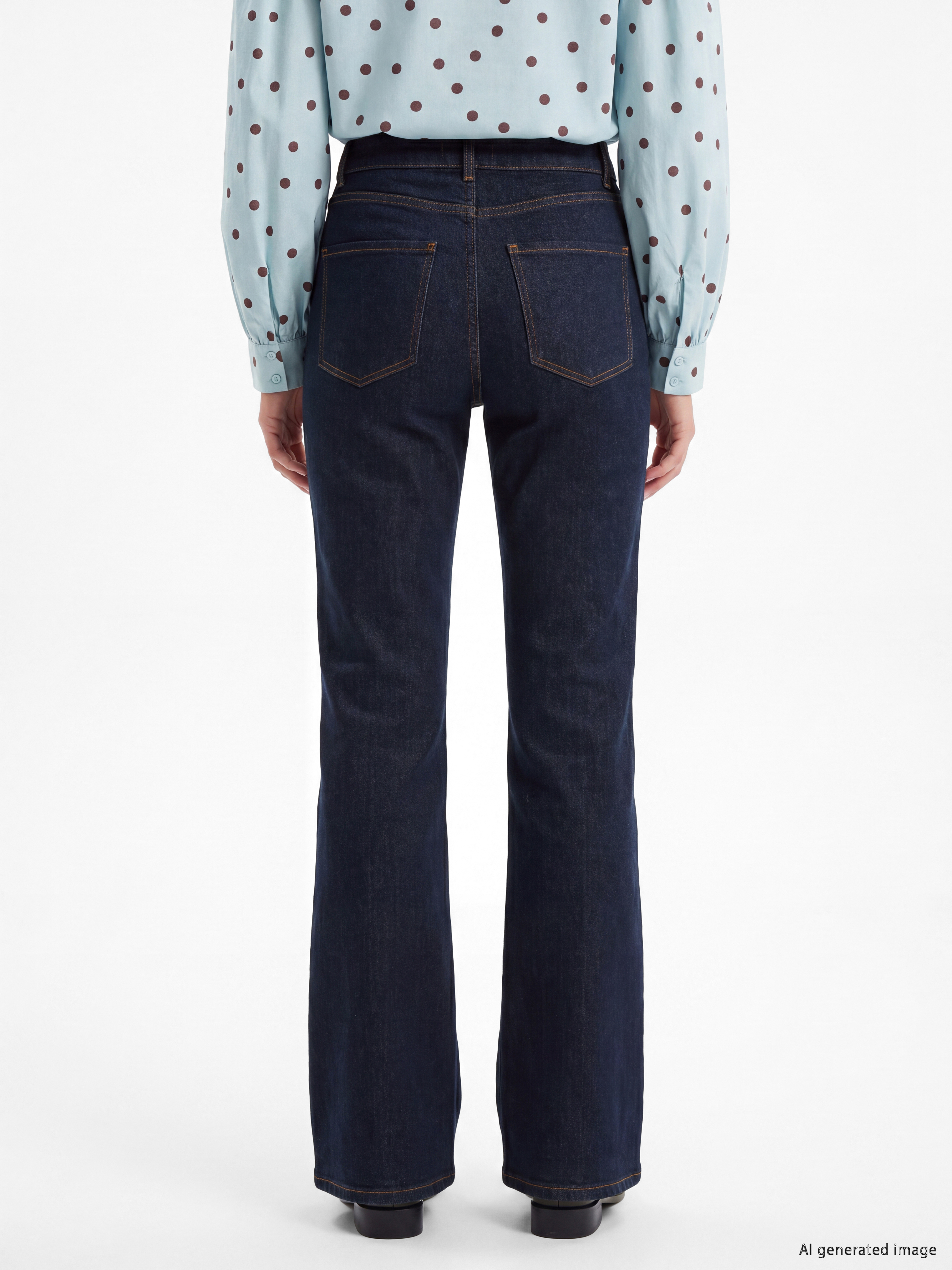 LCW Modest Yüksek Bel Flare Kadın Jean Pantolon görsel 4