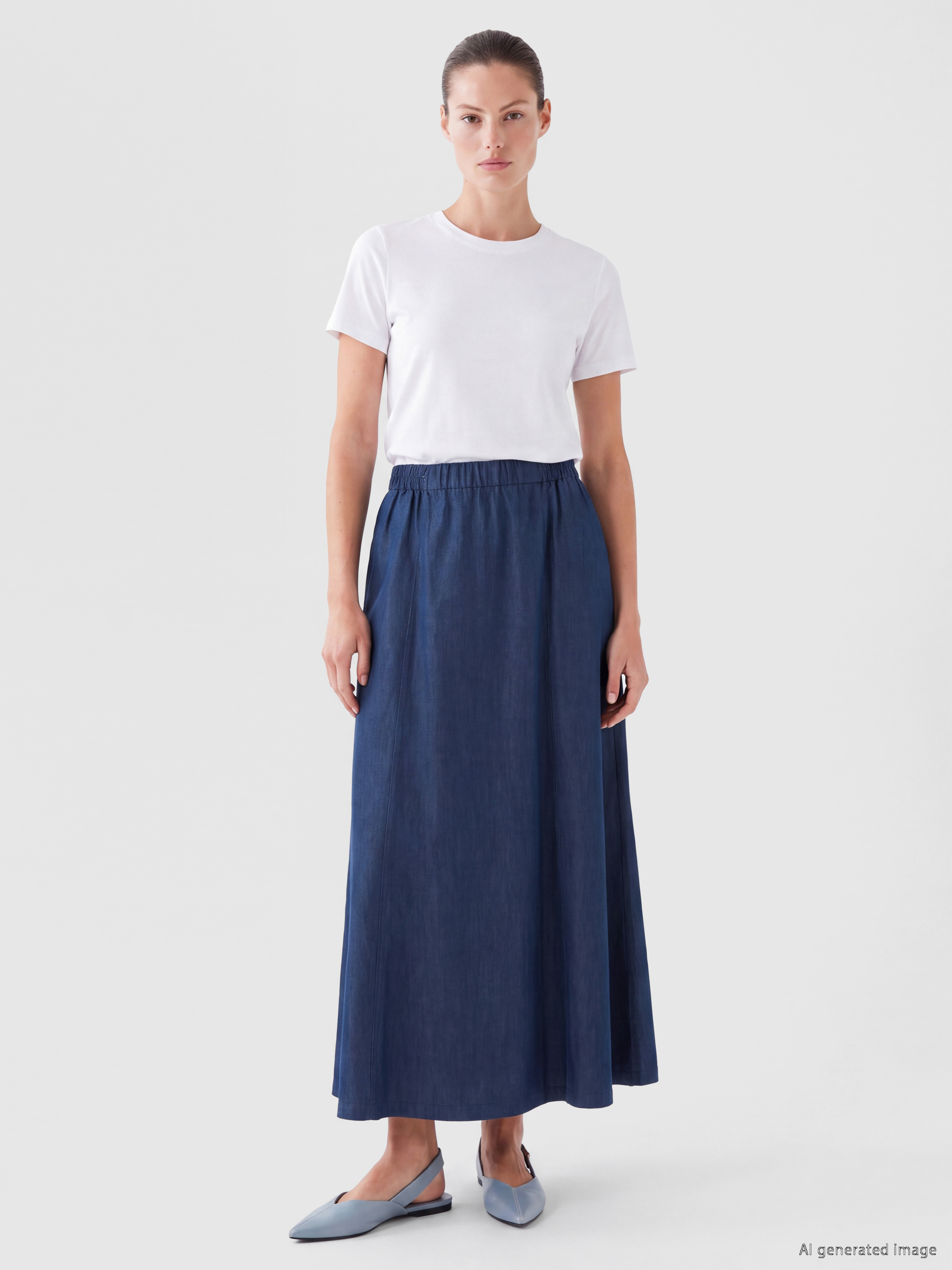 LCW Grace Beli Lastikli Kloş Jean Etek