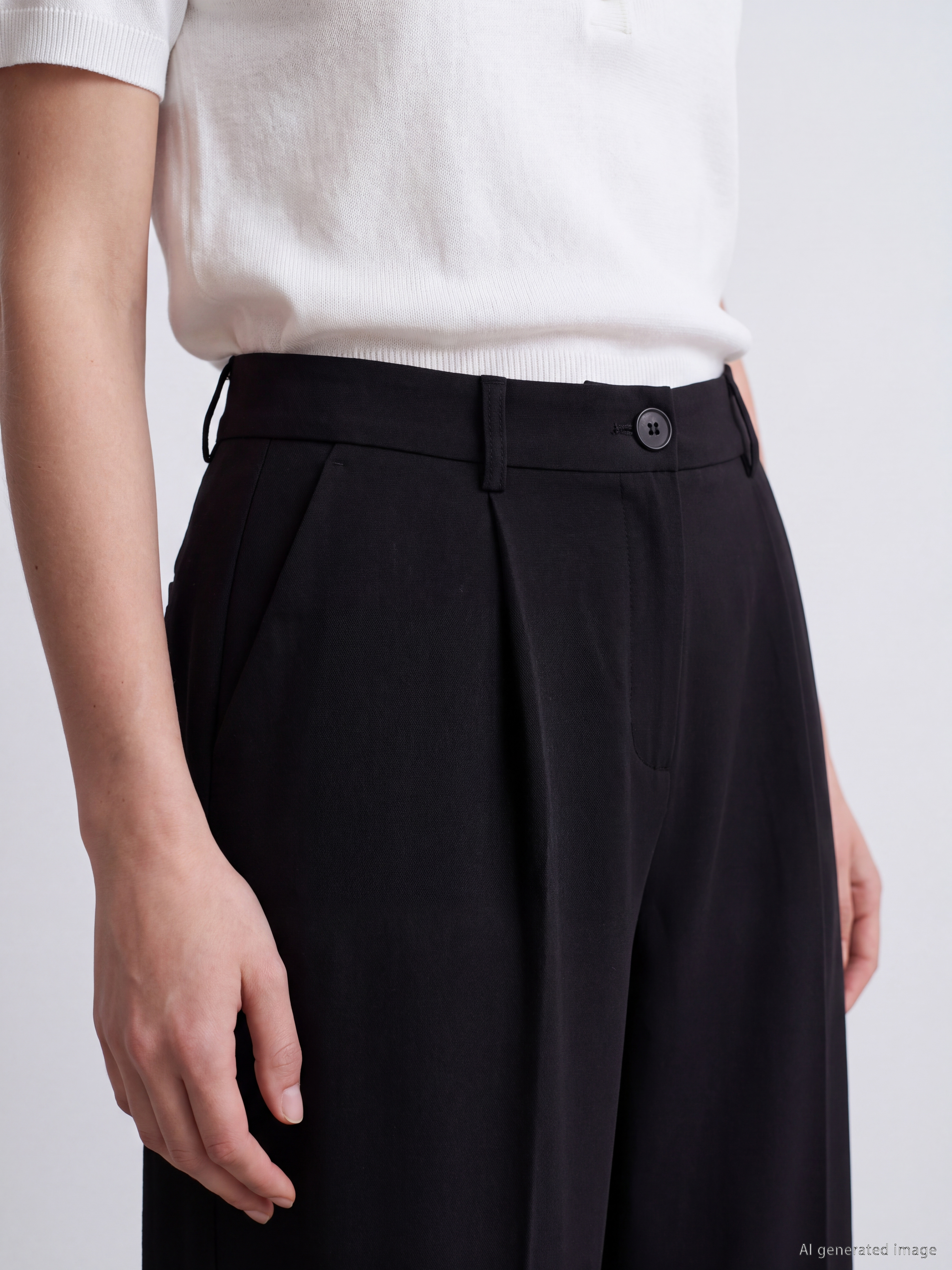 LCW Vision Loose Fit Kadın Pileli Kumaş Pantolon görsel 4