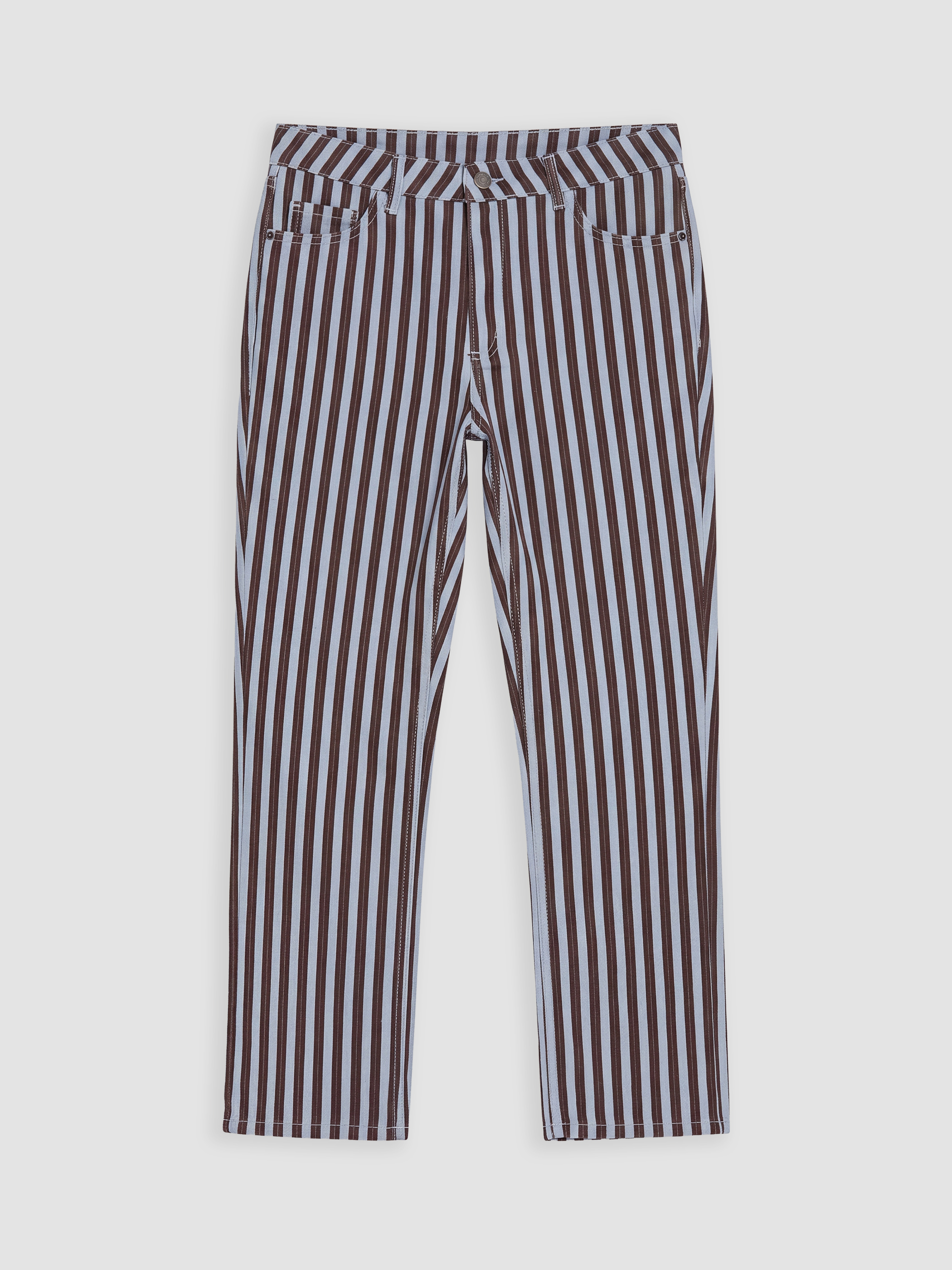 LCW Jeans Çizgili Crop Flare Kadın Jean Pantolon görsel 5