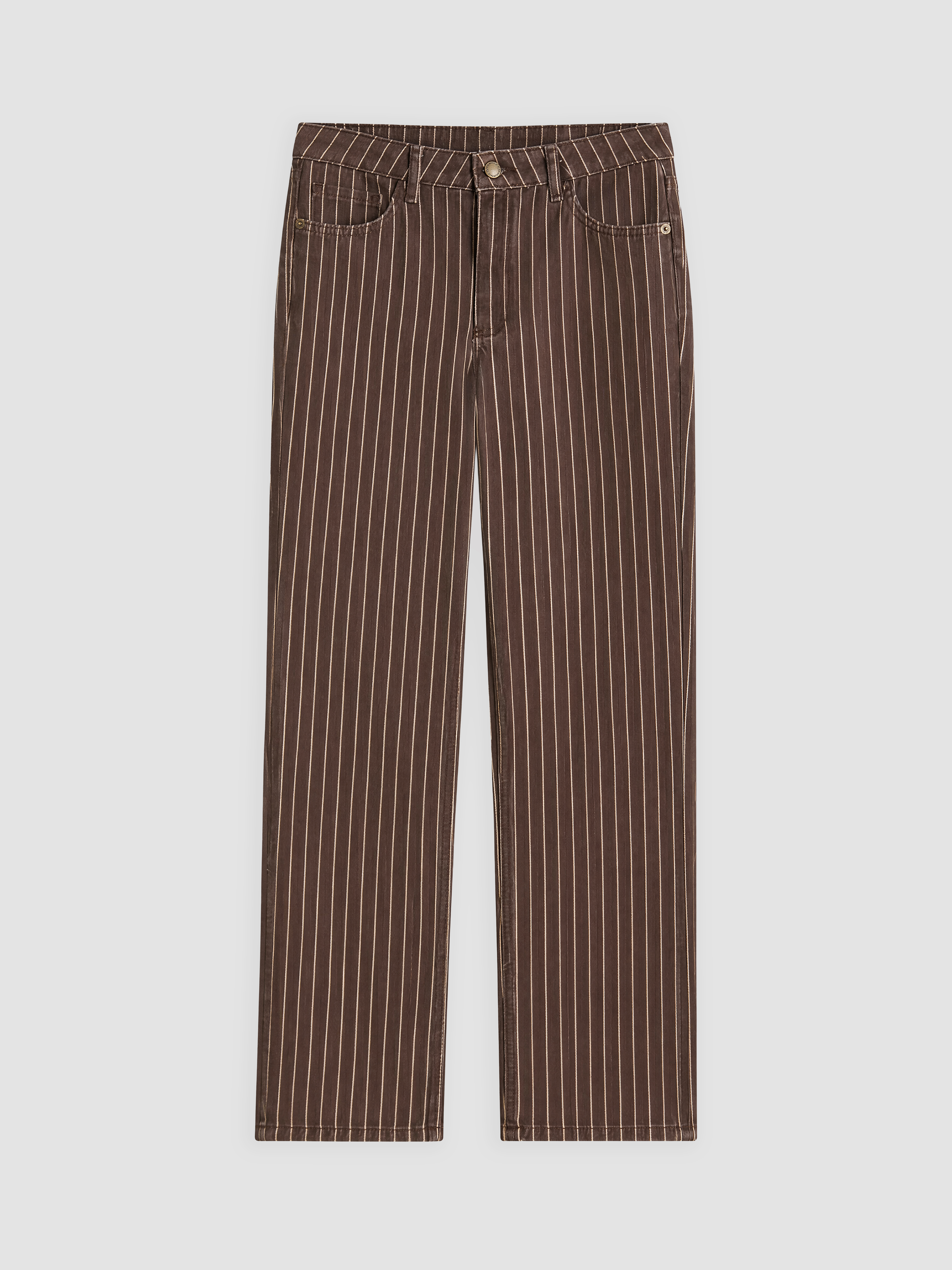 LCW Jeans Çizgili Crop Flare Kadın Jean Pantolon görsel 5