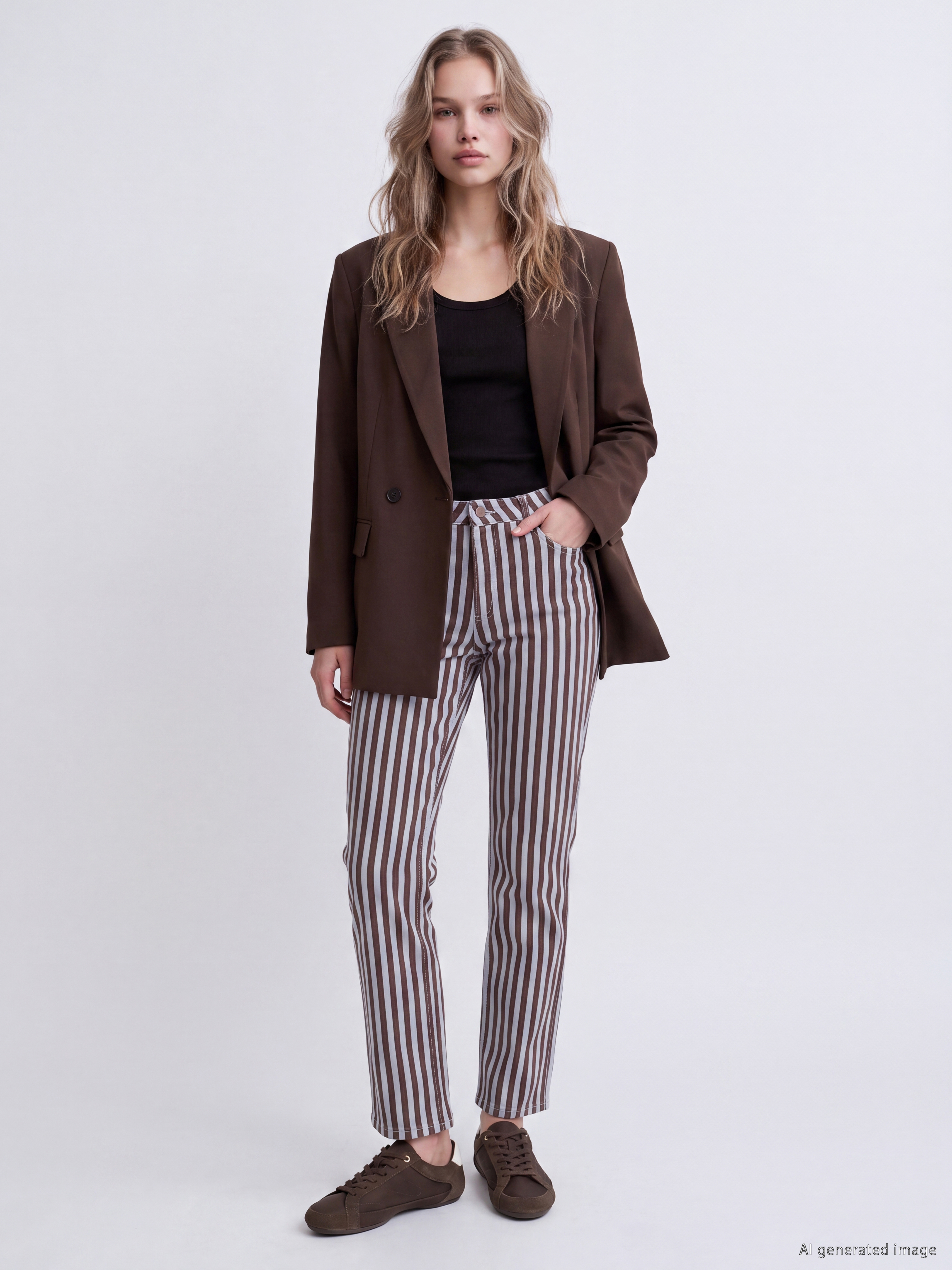 LCW Jeans Çizgili Crop Flare Kadın Jean Pantolon