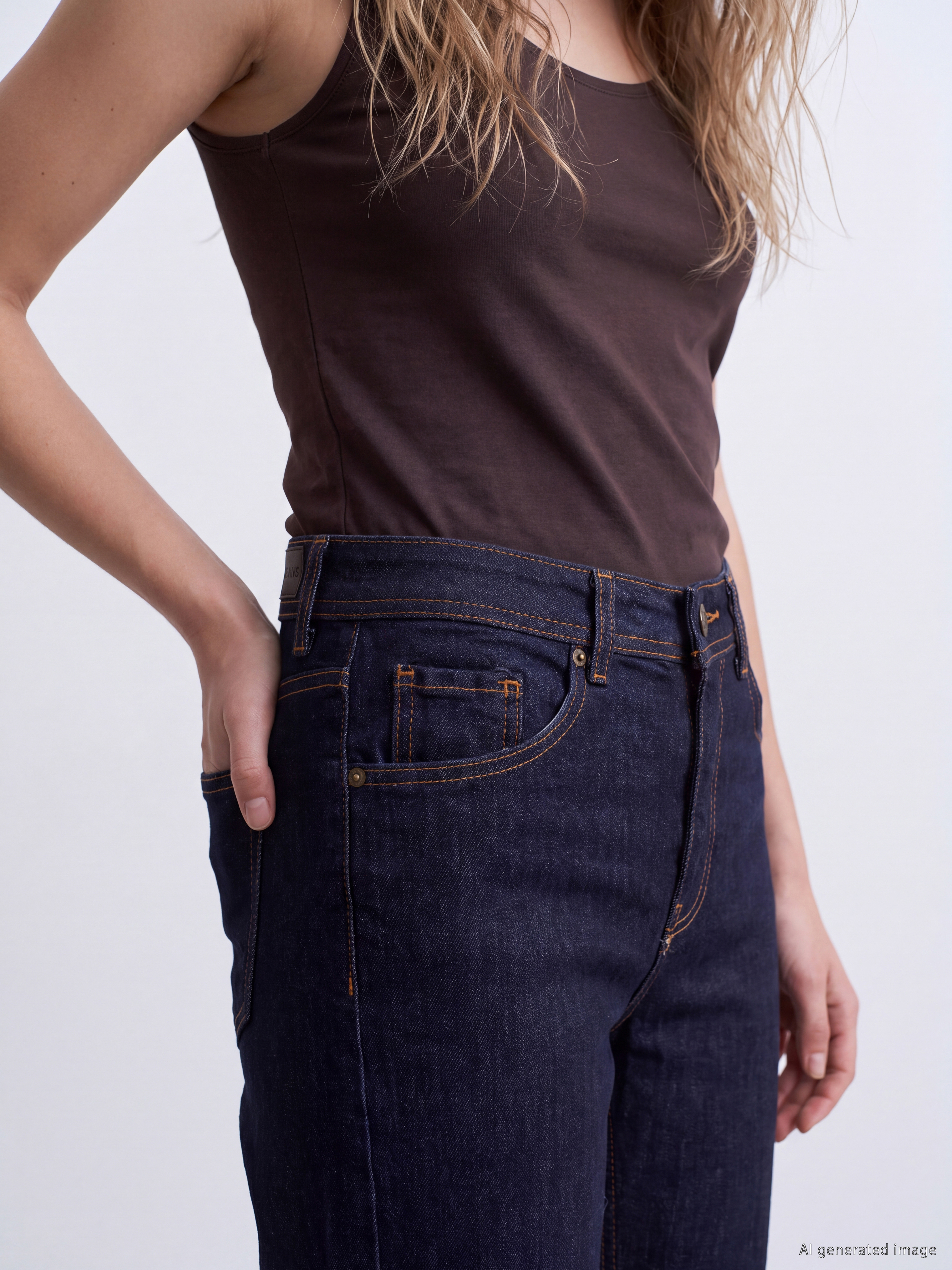 LCW Jeans Yüksek Bel Straight Fit Kadın Jean Pantolon görsel 3