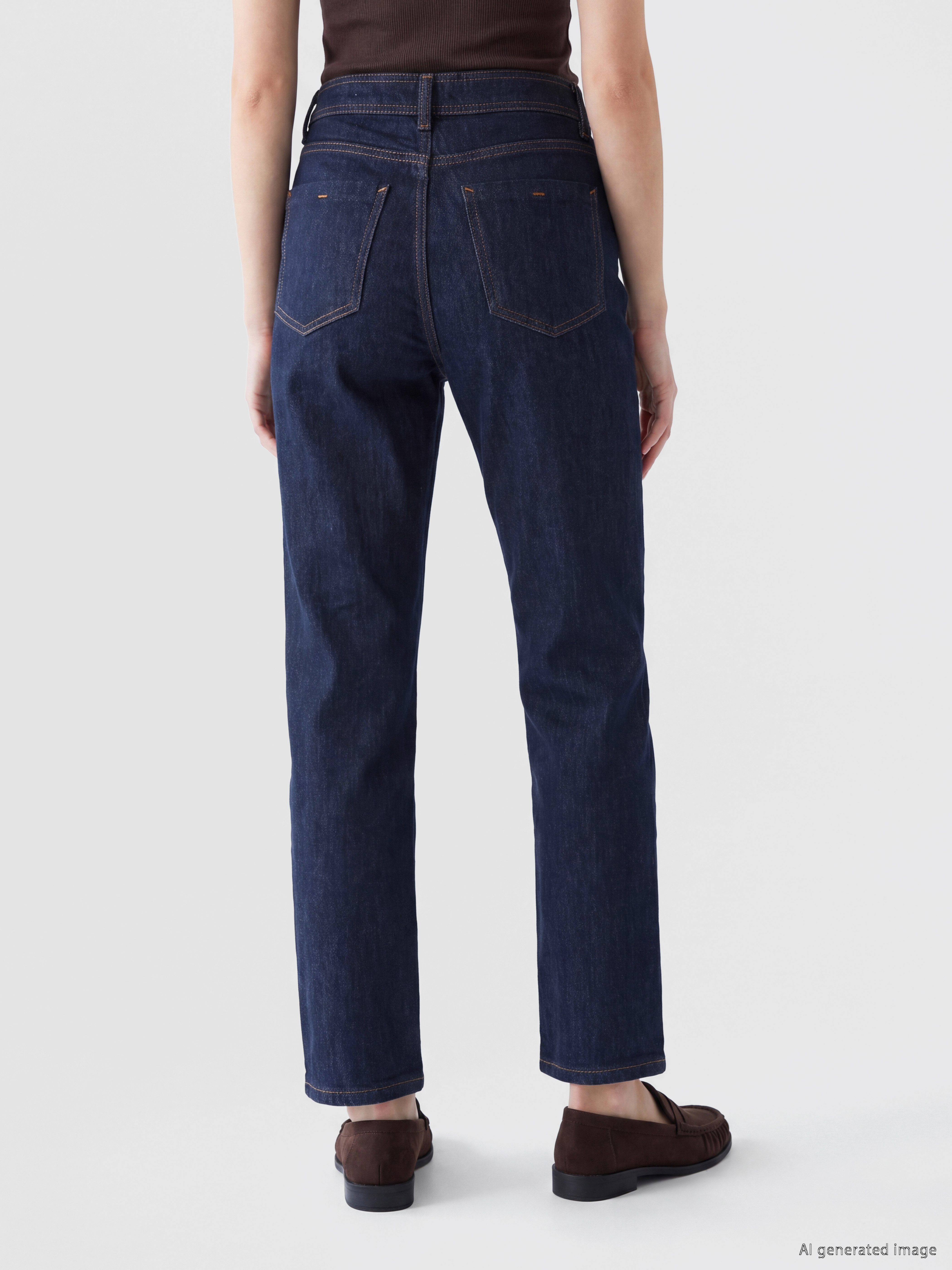 LCW Jeans Yüksek Bel Straight Fit Kadın Jean Pantolon görsel 4