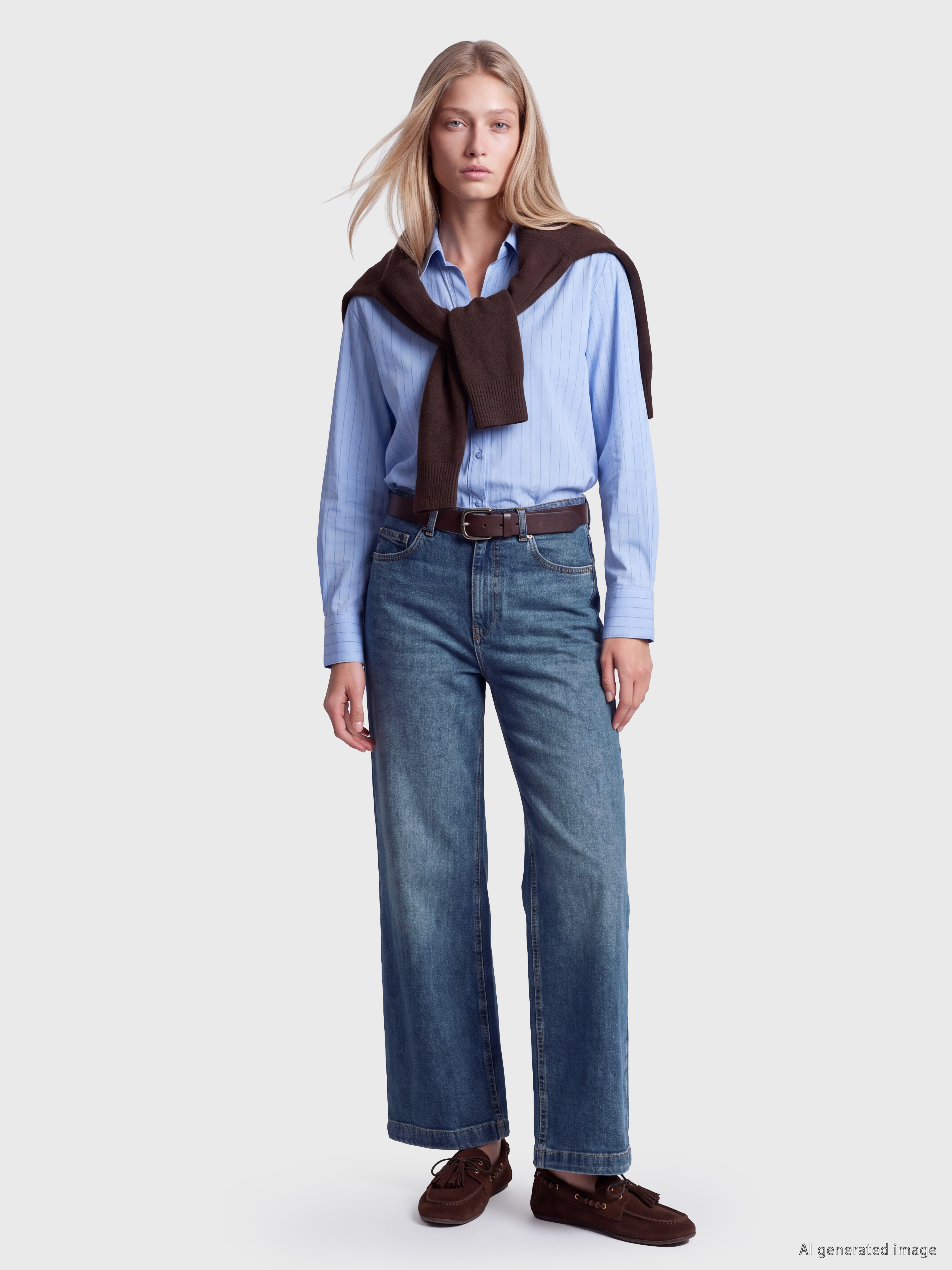LCW Jeans Yüksek Bel Culotte Fit Kadın Jean Pantolon görsel 2
