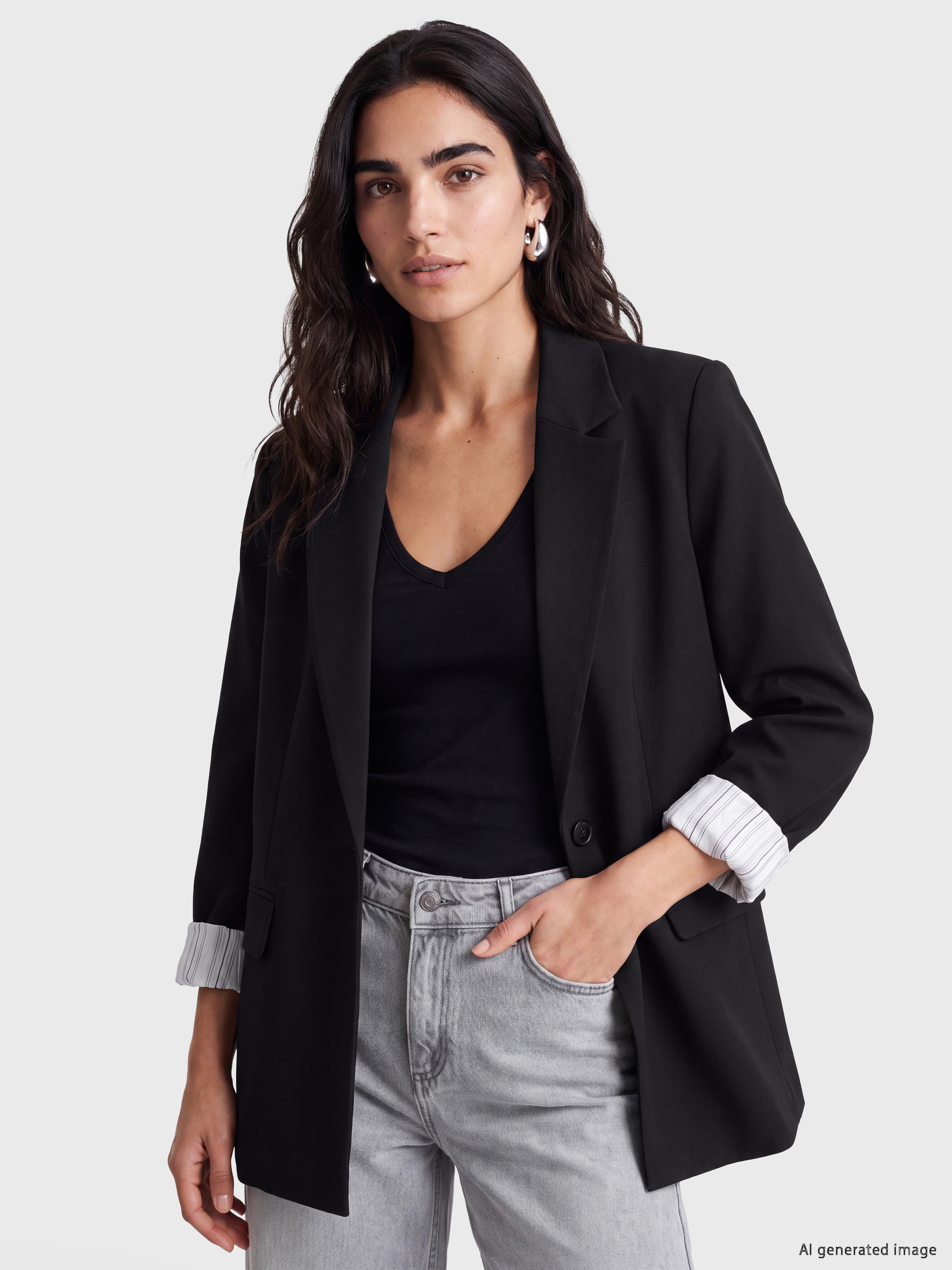 LCW Vision Krep Kadın Blazer Ceket görsel 2