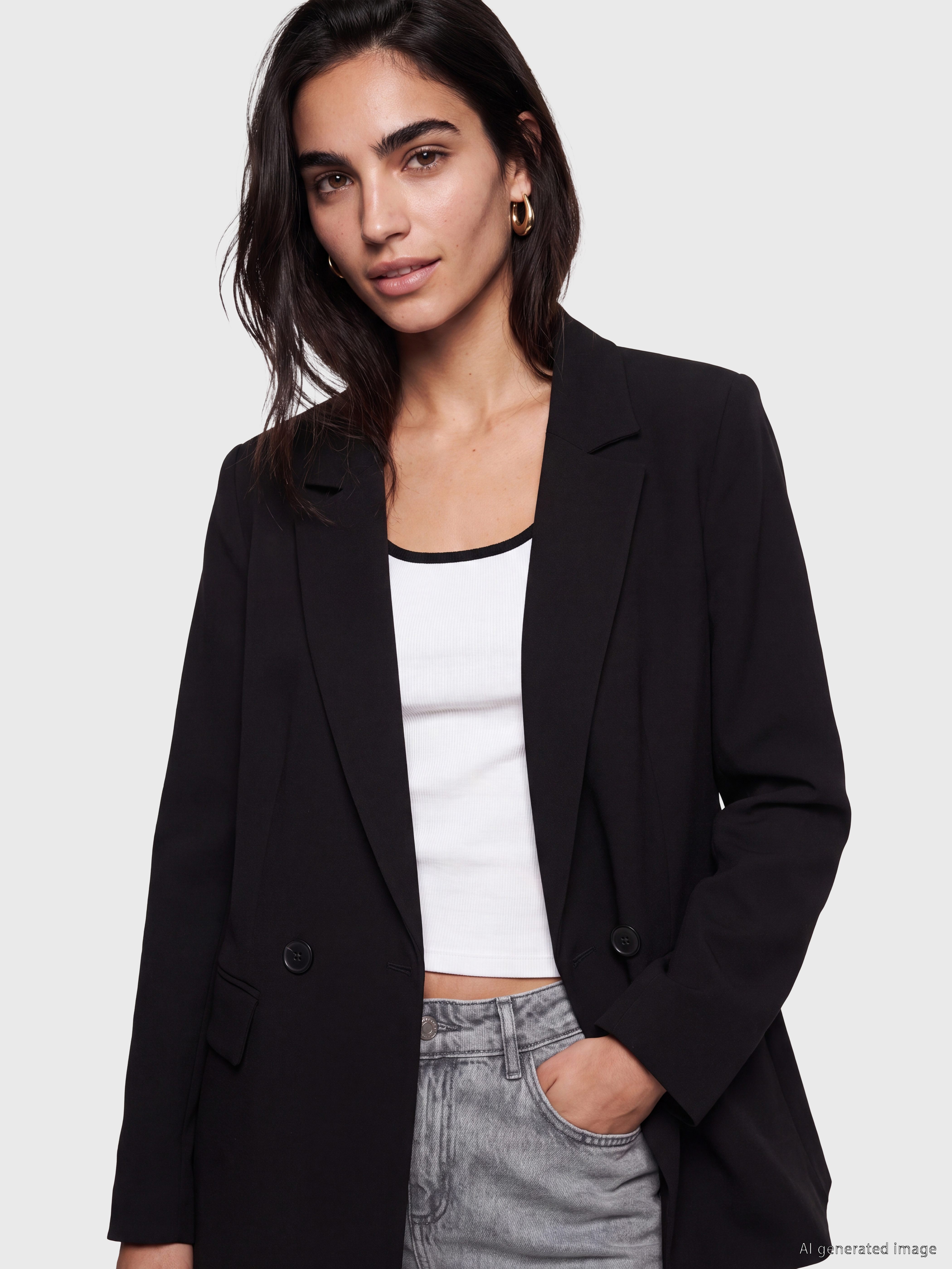 LCW Vision Kruvaze Yaka Kadın Blazer Ceket görsel 2