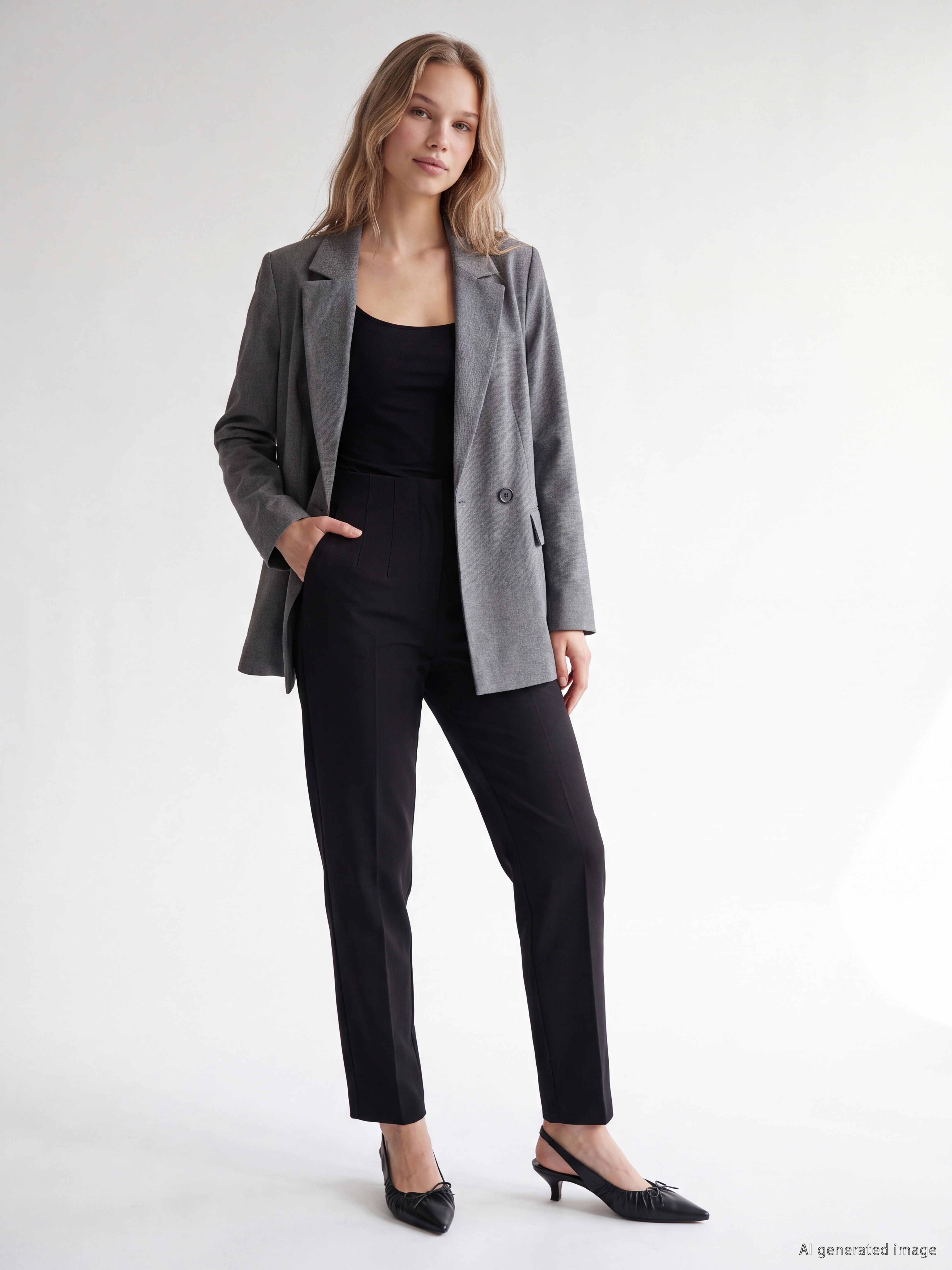 LCW Vision Kruvaze Yaka Kadın Blazer Ceket görsel 3