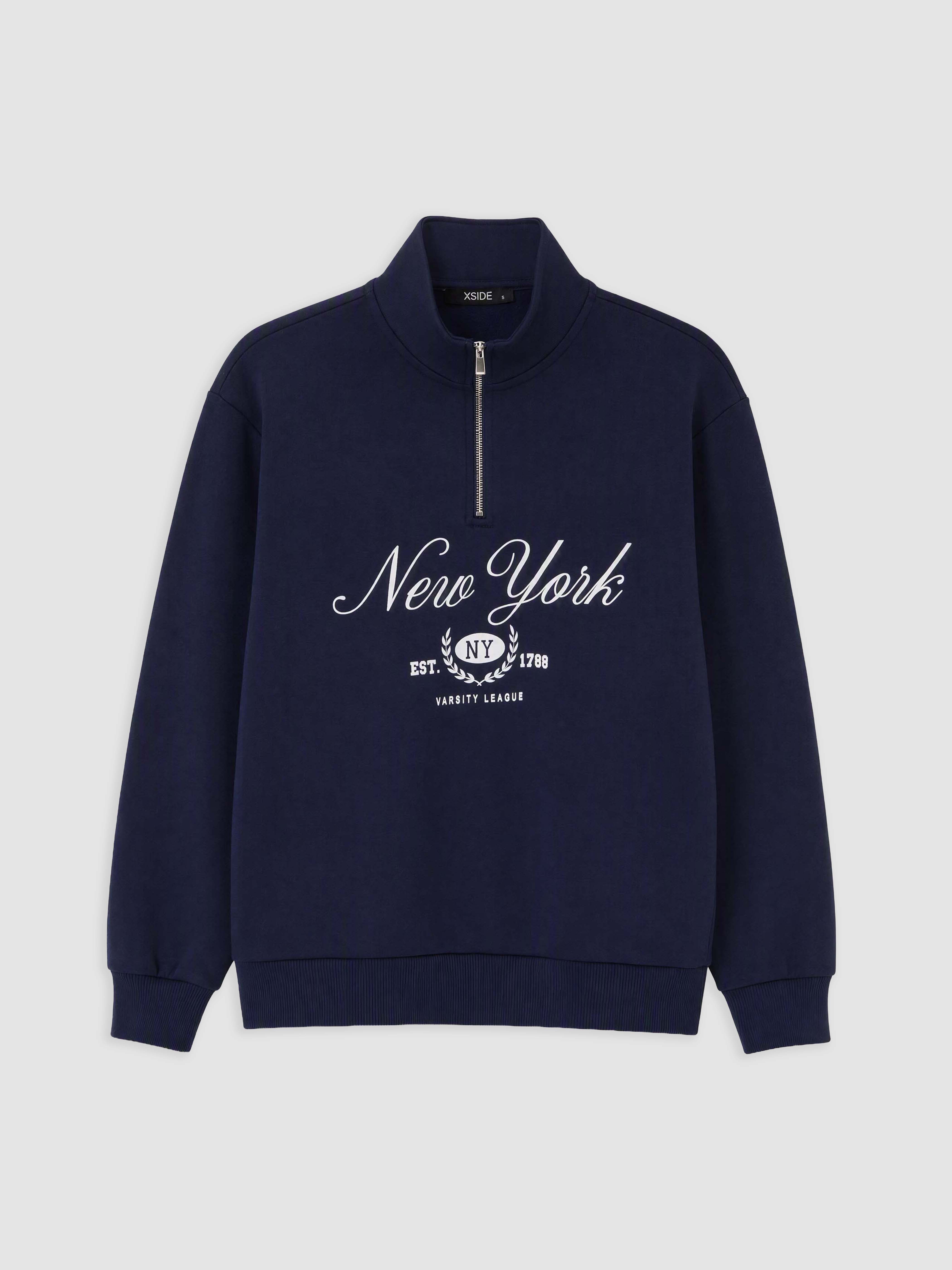 XSIDE New York Baskılı Kadın Kalın Sweatshirt