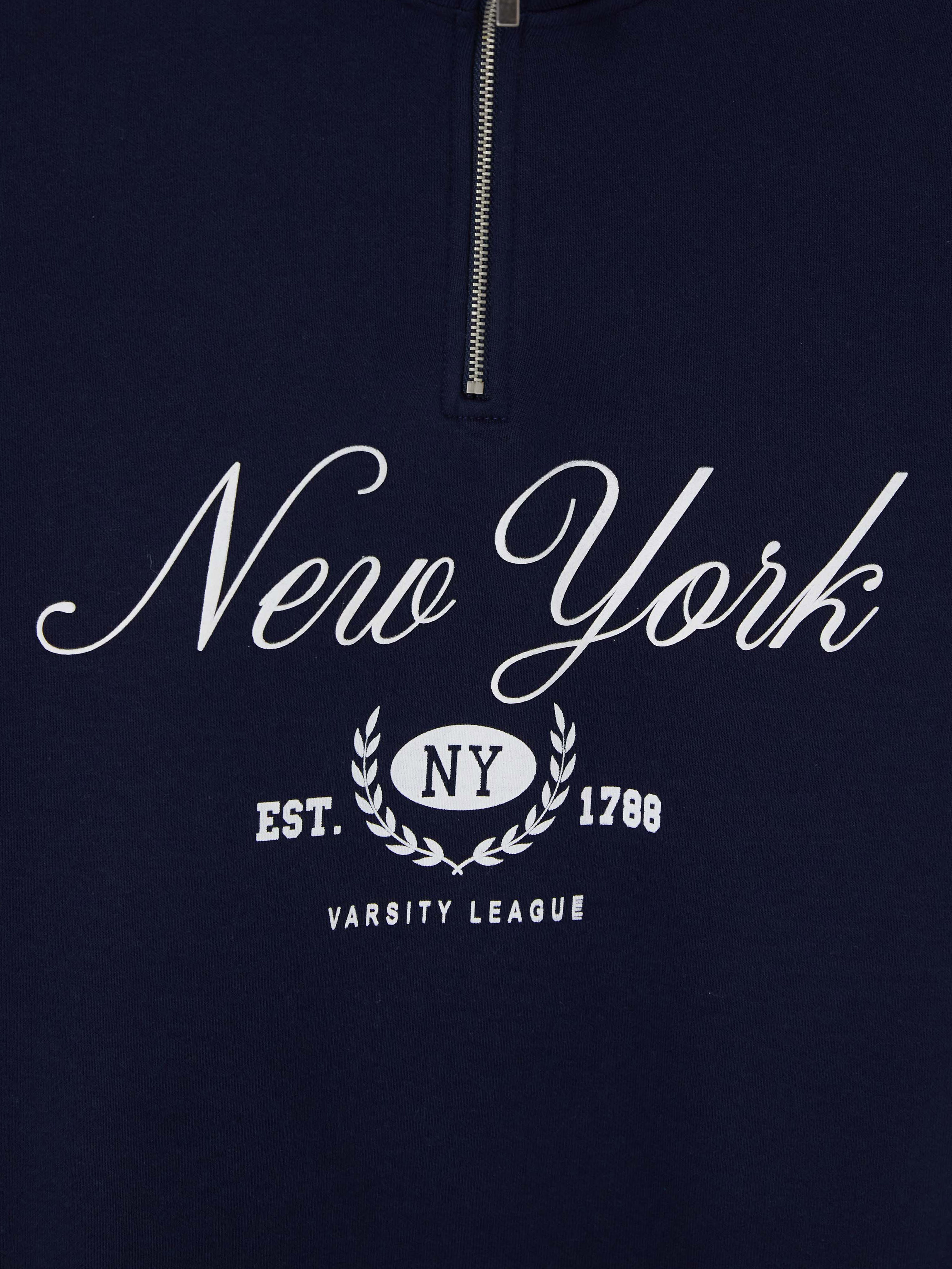 XSIDE New York Baskılı Kadın Kalın Sweatshirt görsel 3