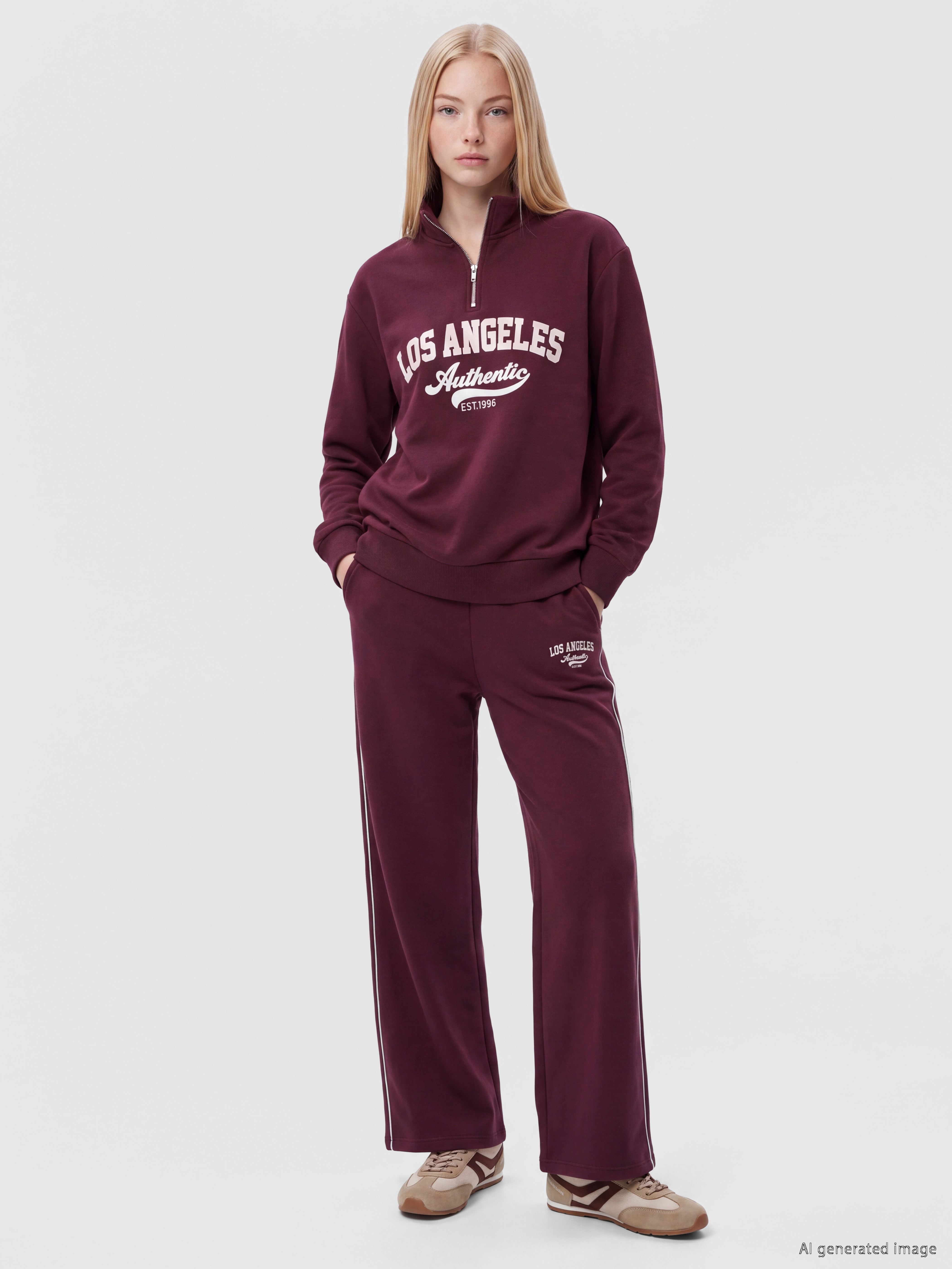 XSIDE Baskılı Oversize Kadın Kalın Sweatshirt görsel 2