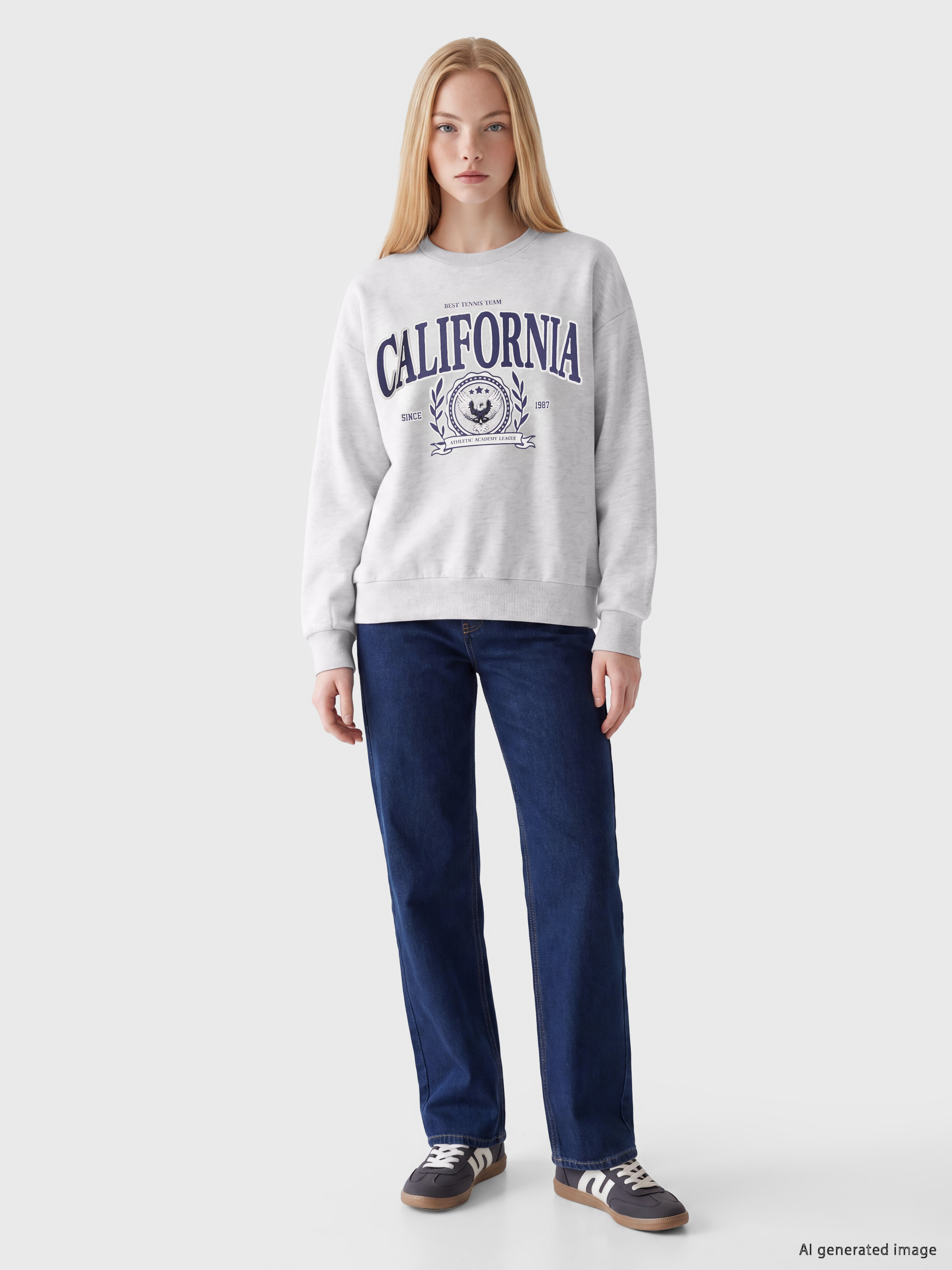 XSIDE Oversize Kadın Kalın Sweatshirt görsel 2
