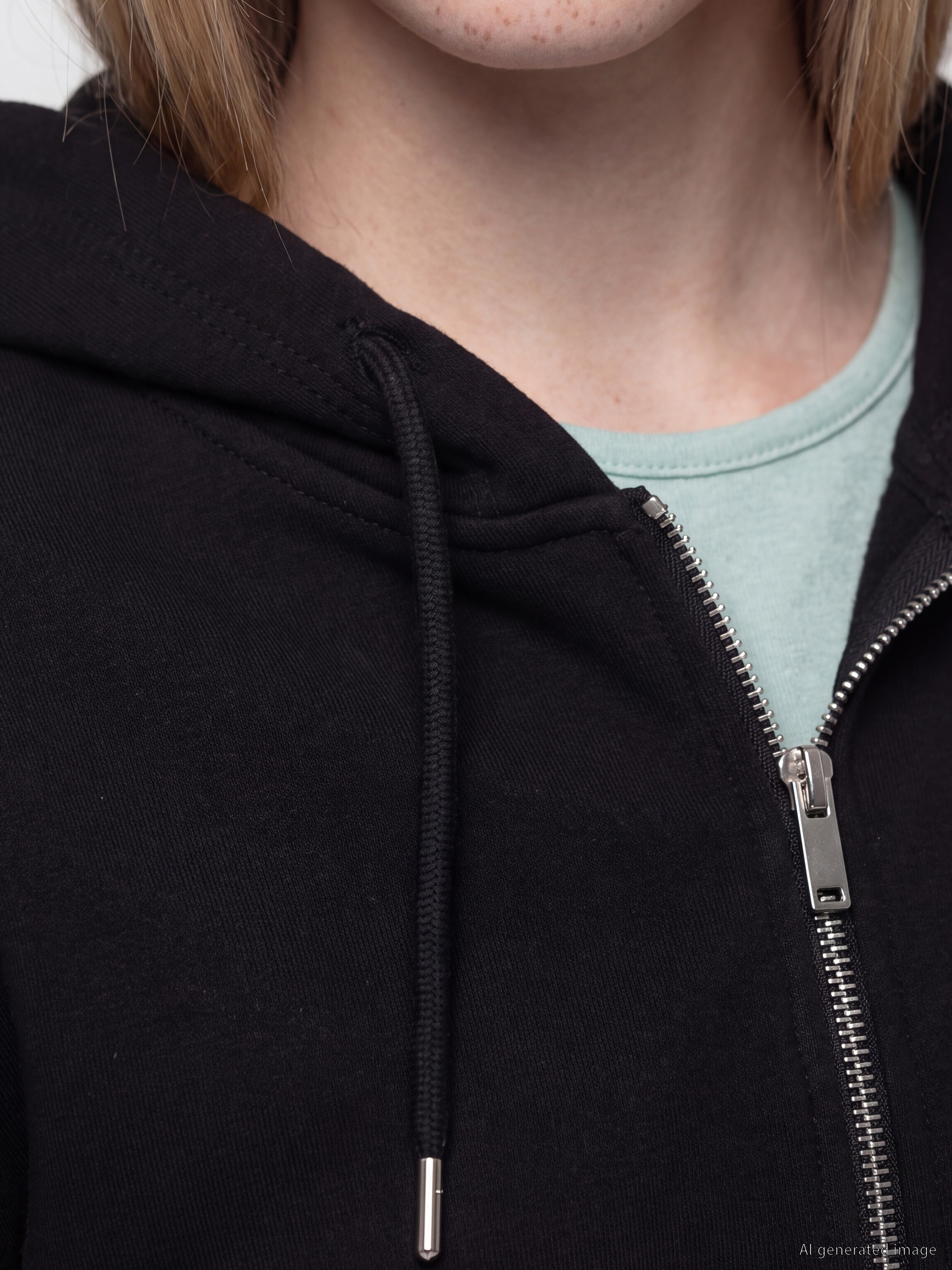 XSIDE Kapüşonlu Kadın Fermuarlı Sweatshirt görsel 3