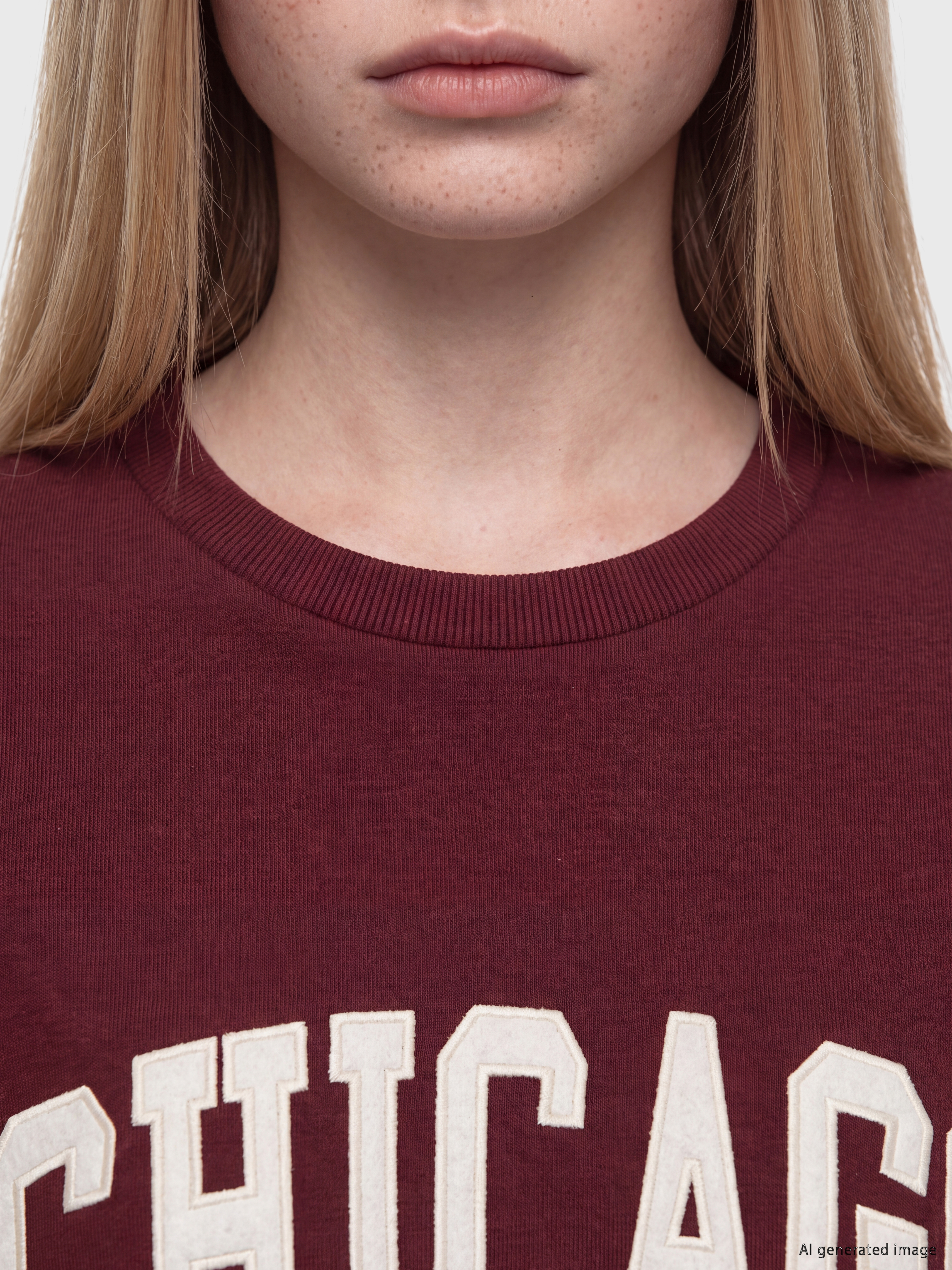 XSIDE Chicago Nakışlı Oversize Kadın Sweatshirt görsel 3