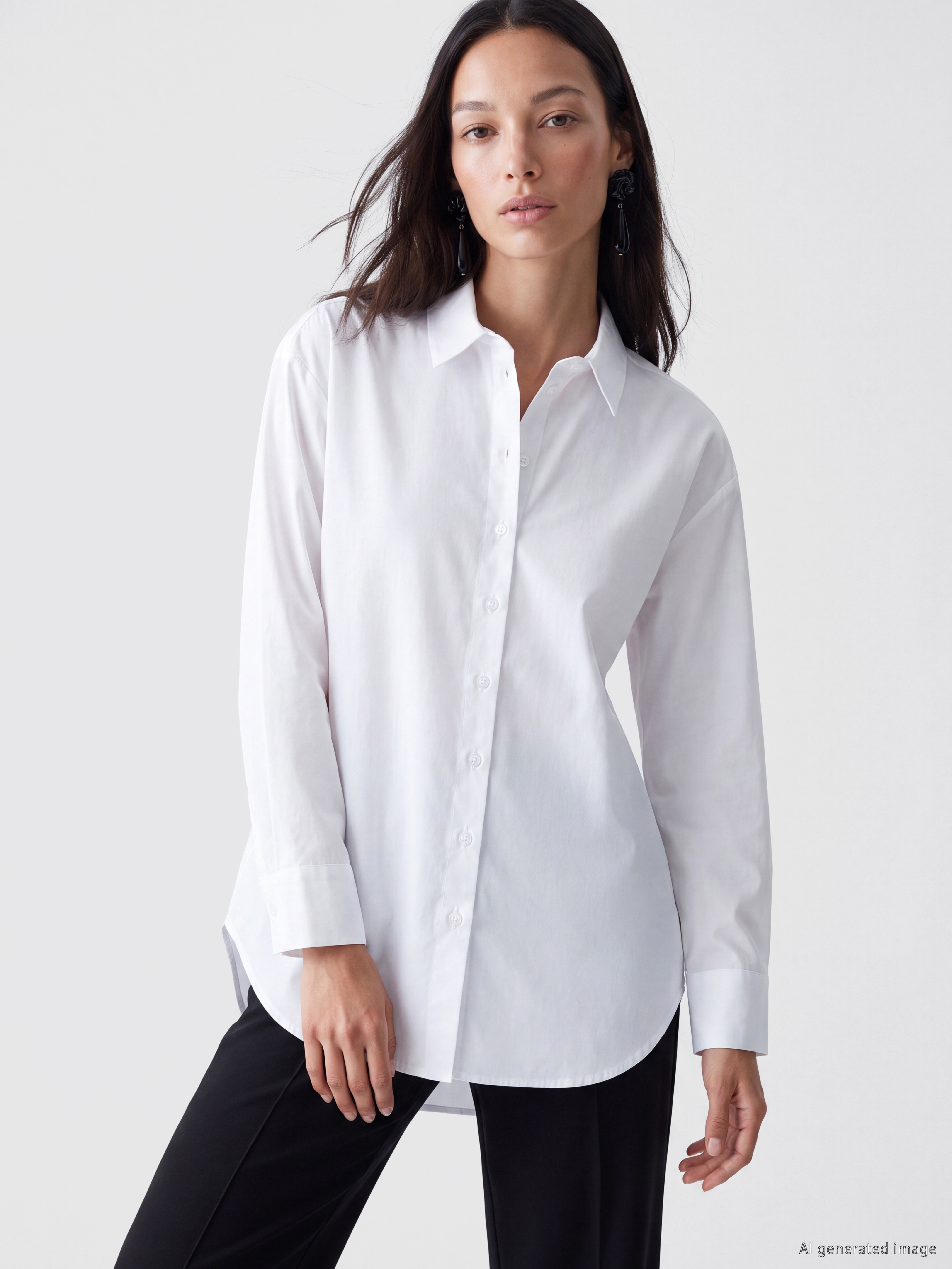 LC WAIKIKI Oversize Poplin Kadın Gömlek Tunik