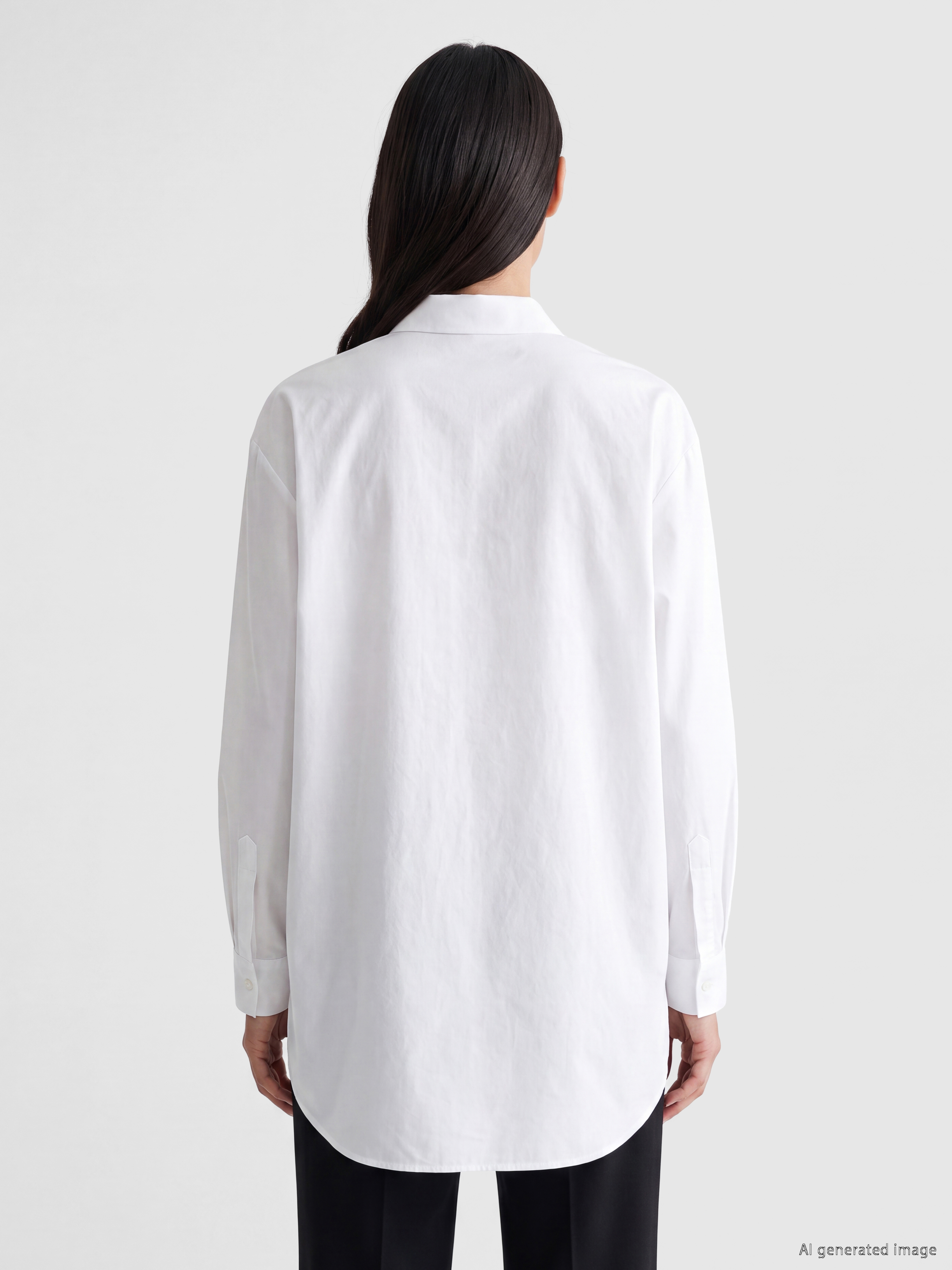 LC WAIKIKI Oversize Poplin Kadın Gömlek Tunik görsel 4