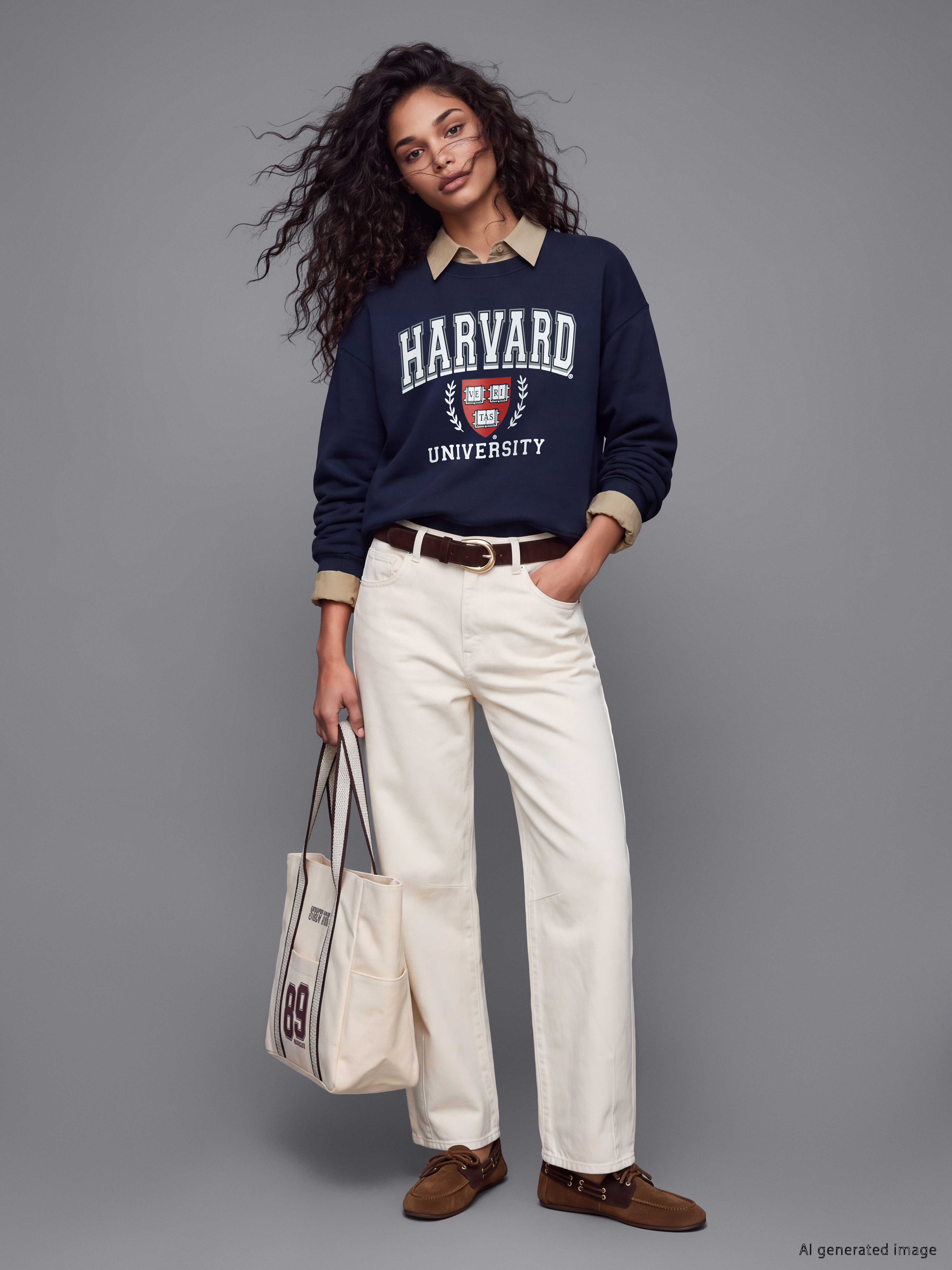 XSIDE Baskılı Oversize Kadın Kalın Sweatshirt