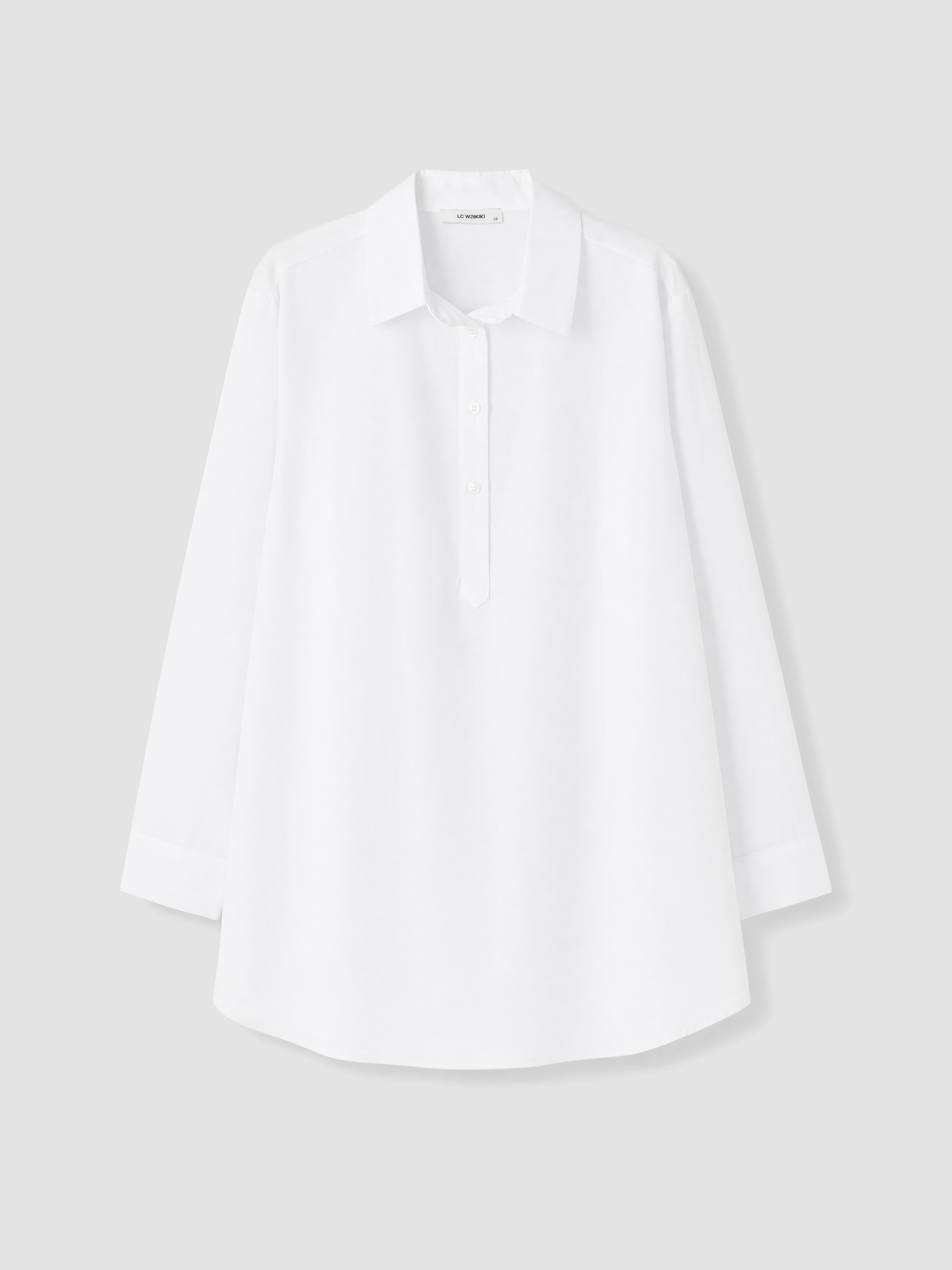 LC WAIKIKI Oversize Poplin Kadın Gömlek Tunik görsel 5