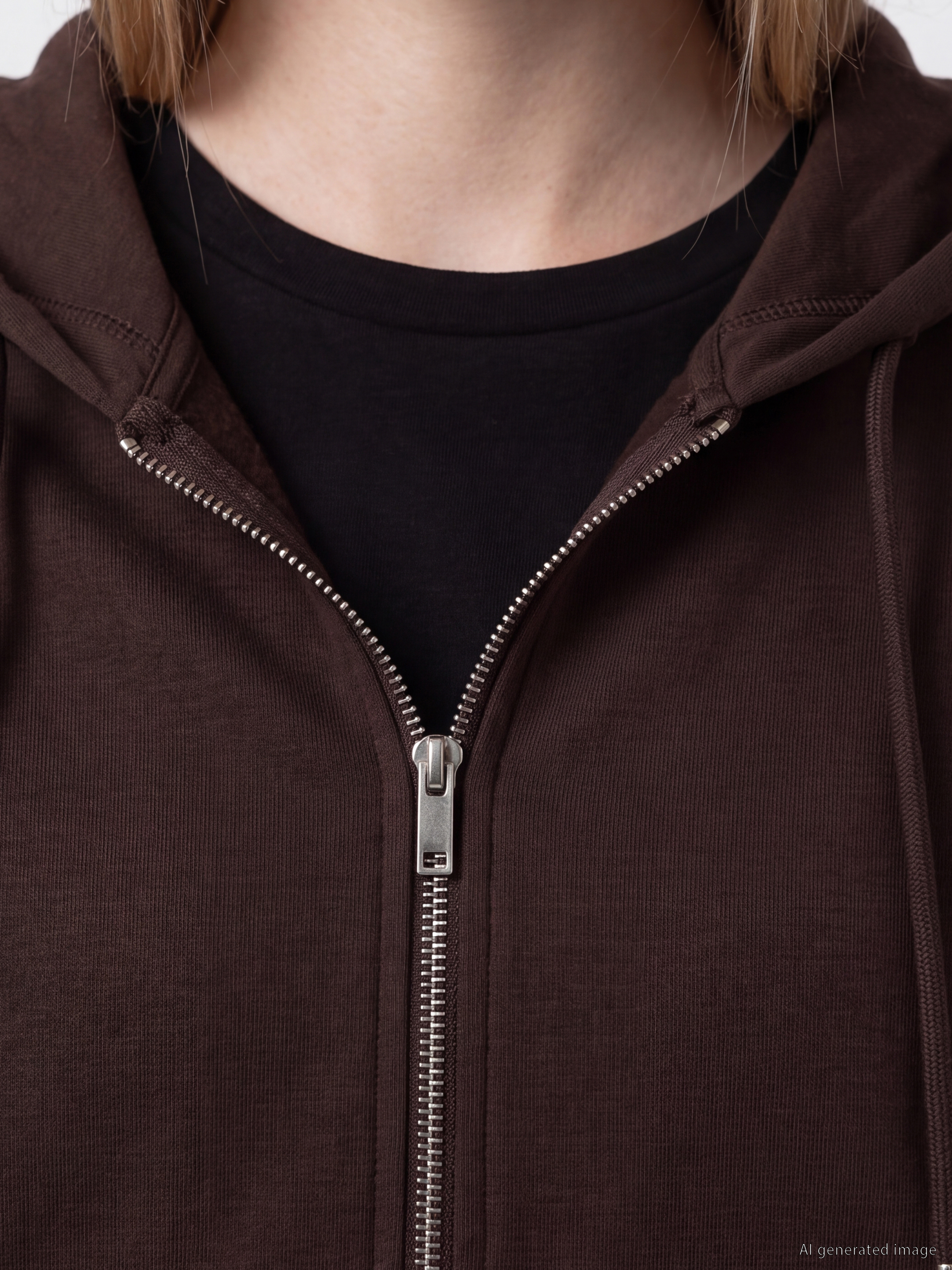 XSIDE Kapüşonlu Soft Touch Kadın Fermuarlı Sweatshirt görsel 3