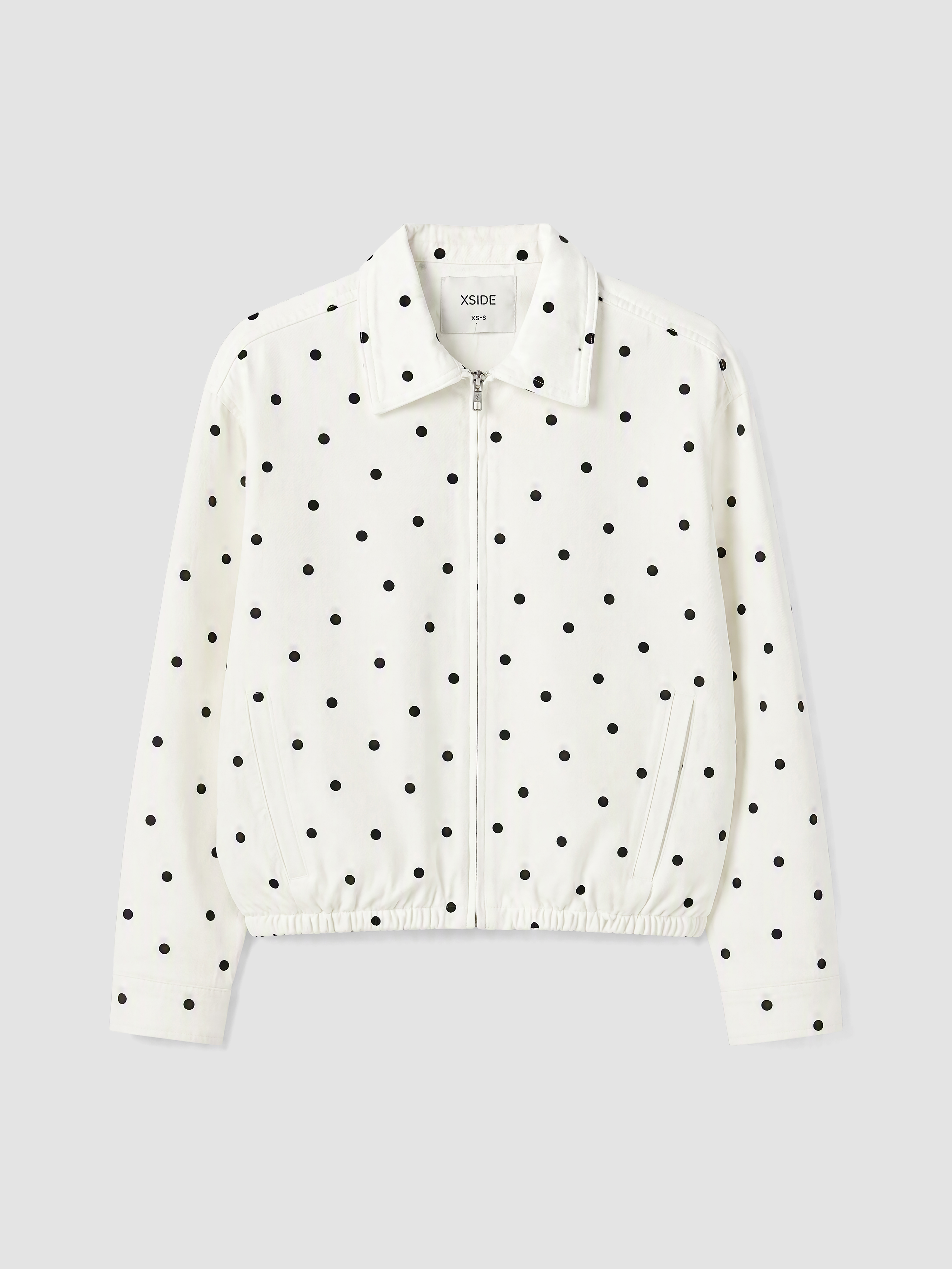 XSIDE Puantiyeli Oversize Kadın Jean Ceket görsel 6