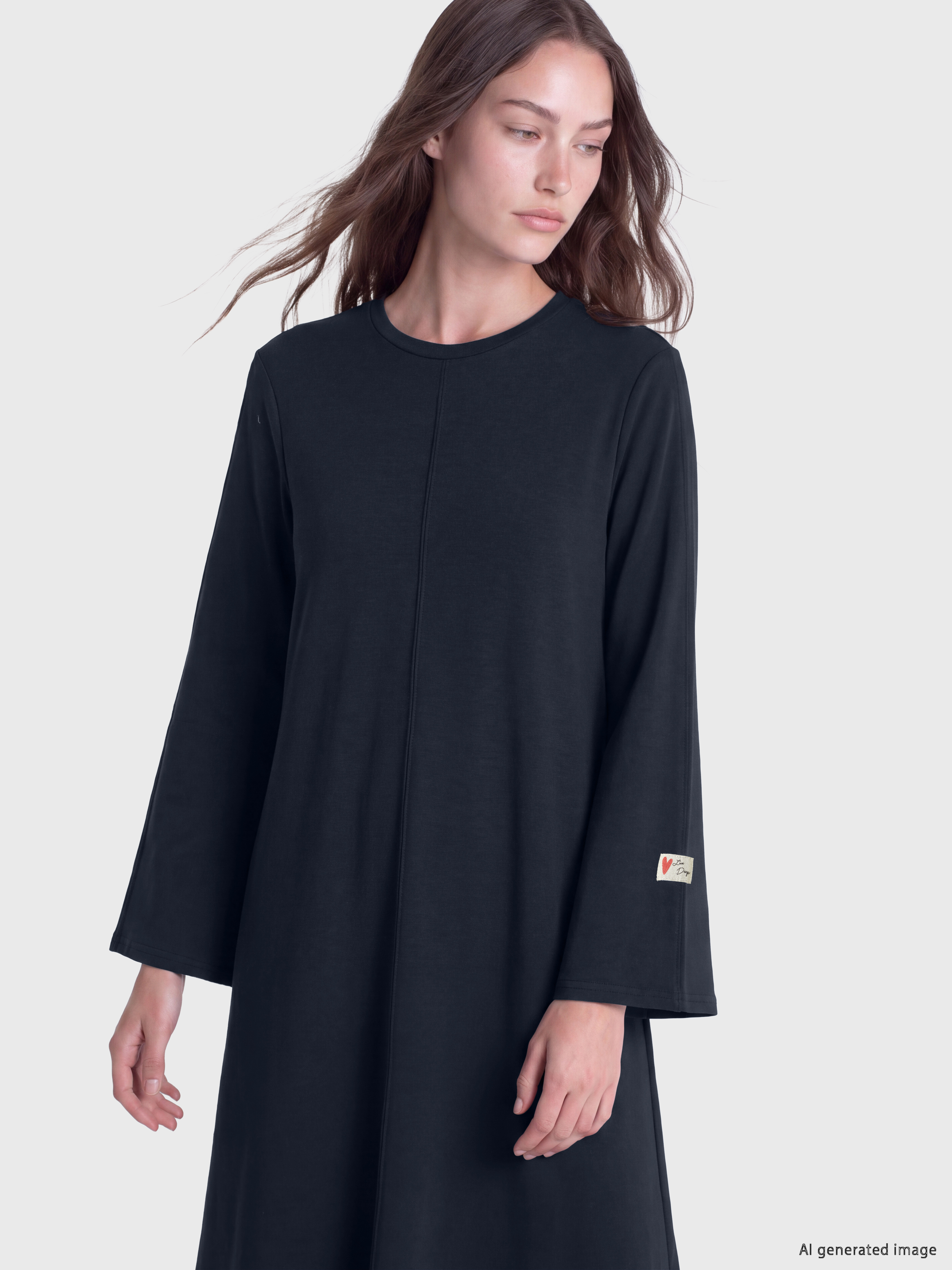 LCW Modest Bisiklet Yaka A Kesim Elbise görsel 2