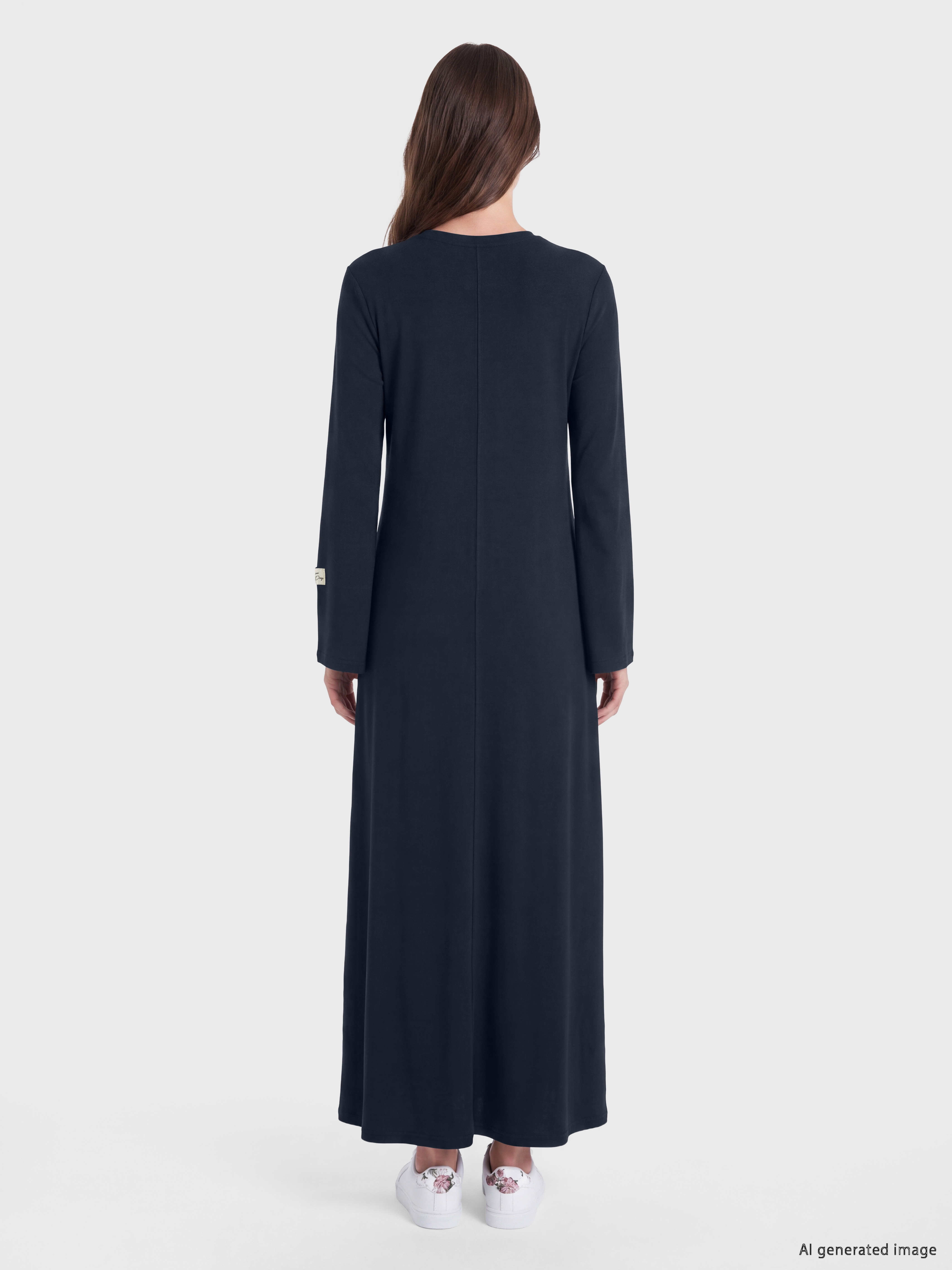 LCW Modest Bisiklet Yaka A Kesim Elbise görsel 4