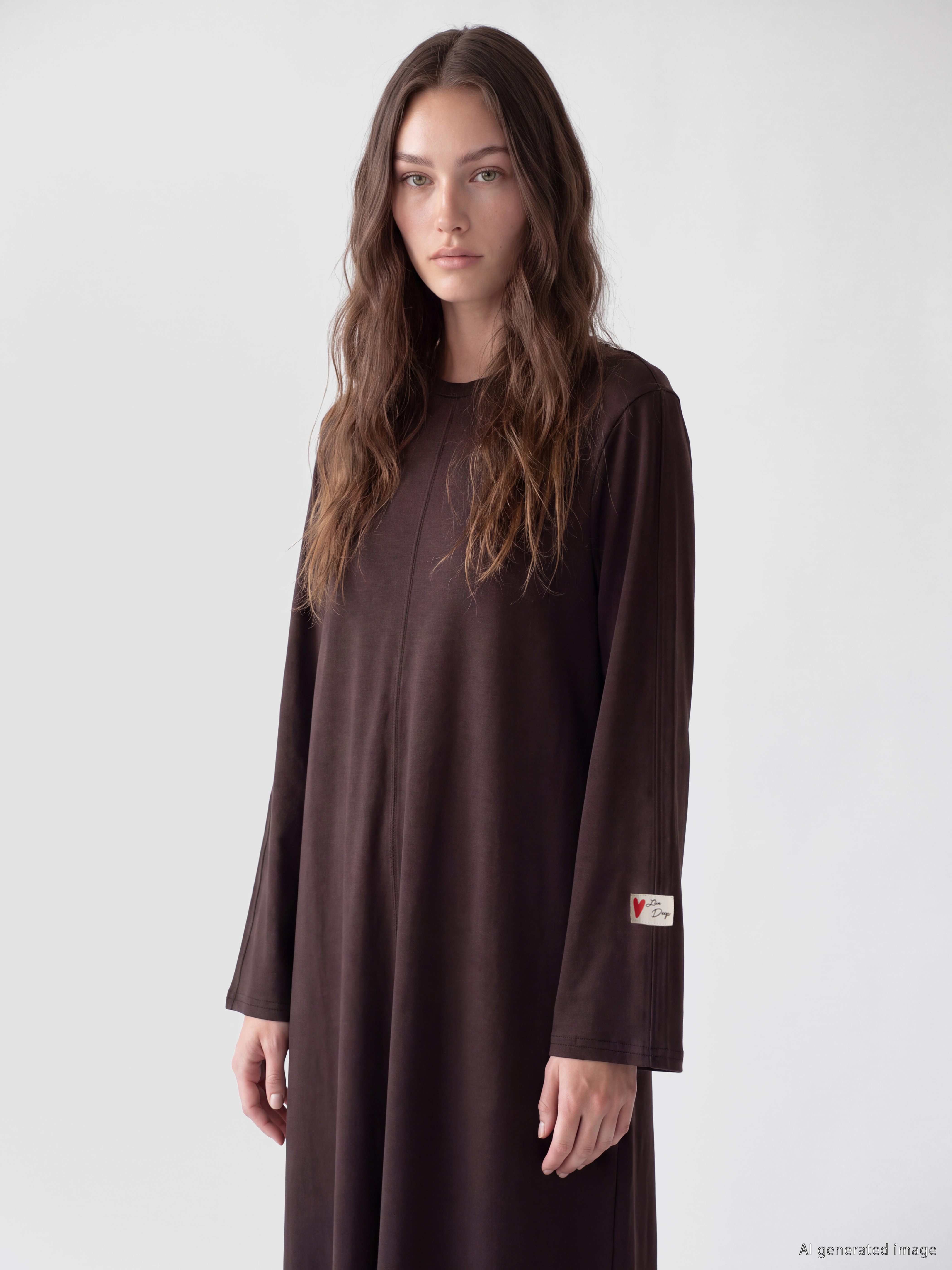 LCW Modest Bisiklet Yaka A Kesim Elbise görsel 2