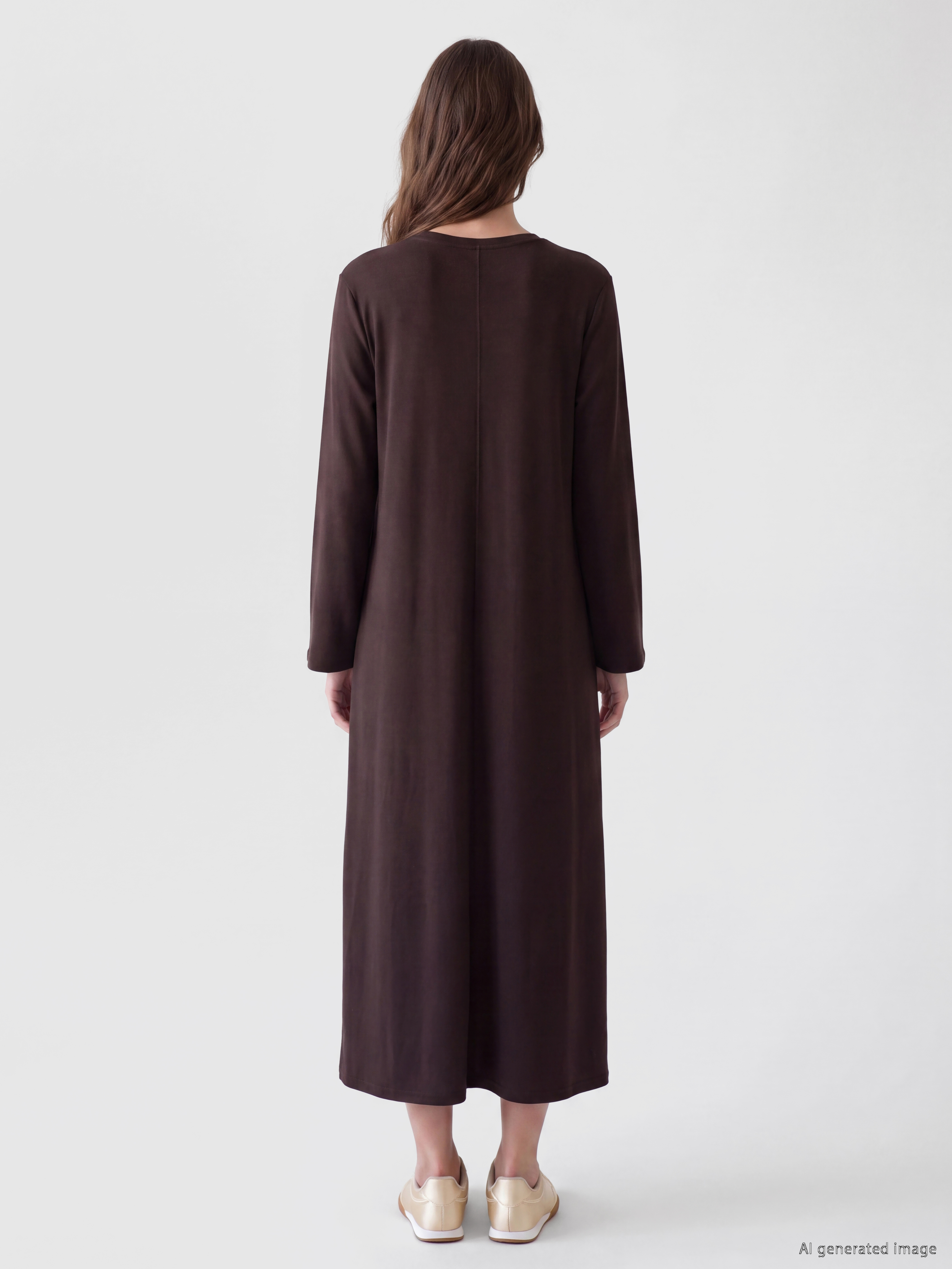 LCW Modest Bisiklet Yaka A Kesim Elbise görsel 4