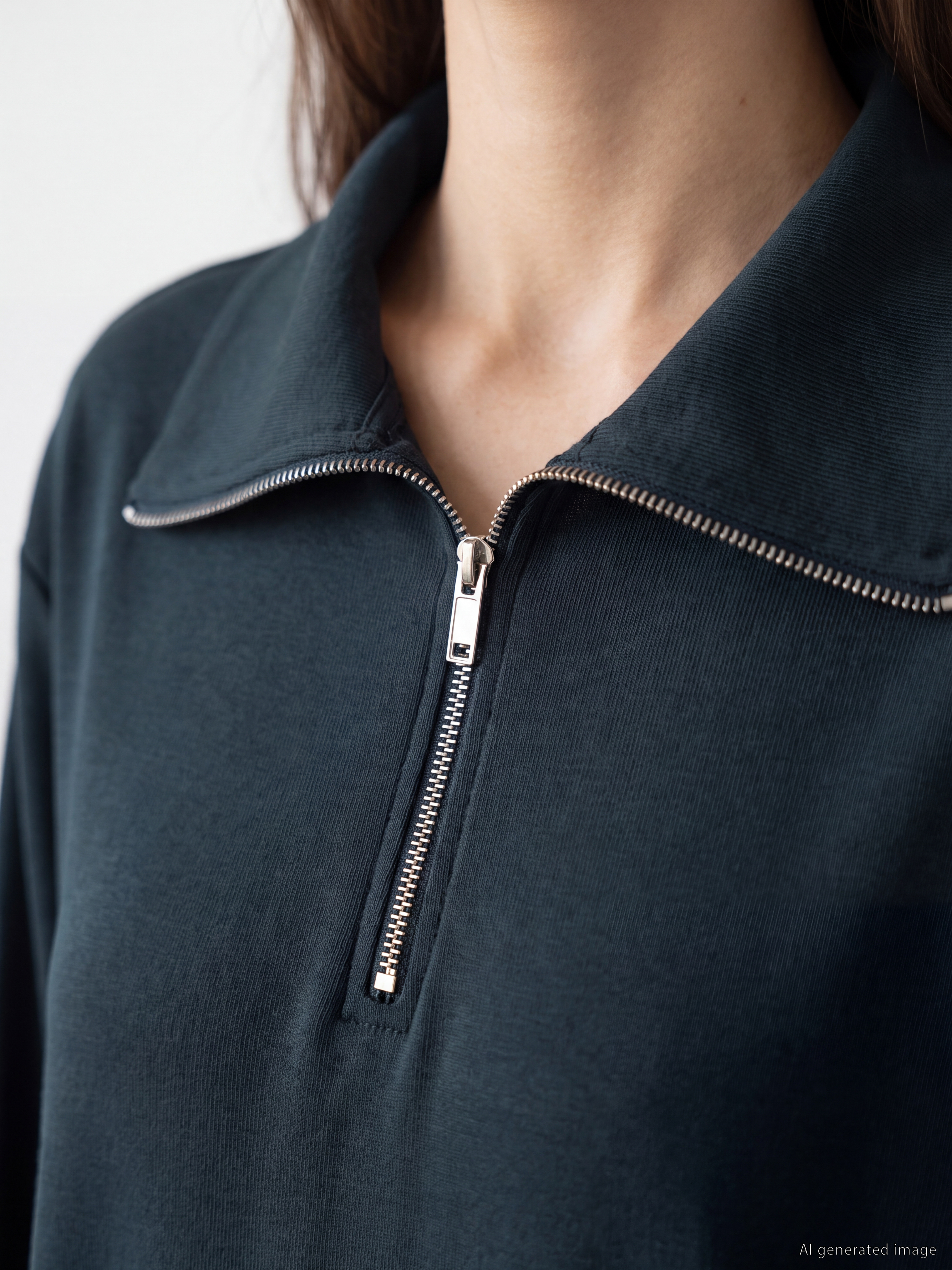 LCW Modest Dik Yaka A Kesim Sweat Elbise görsel 3