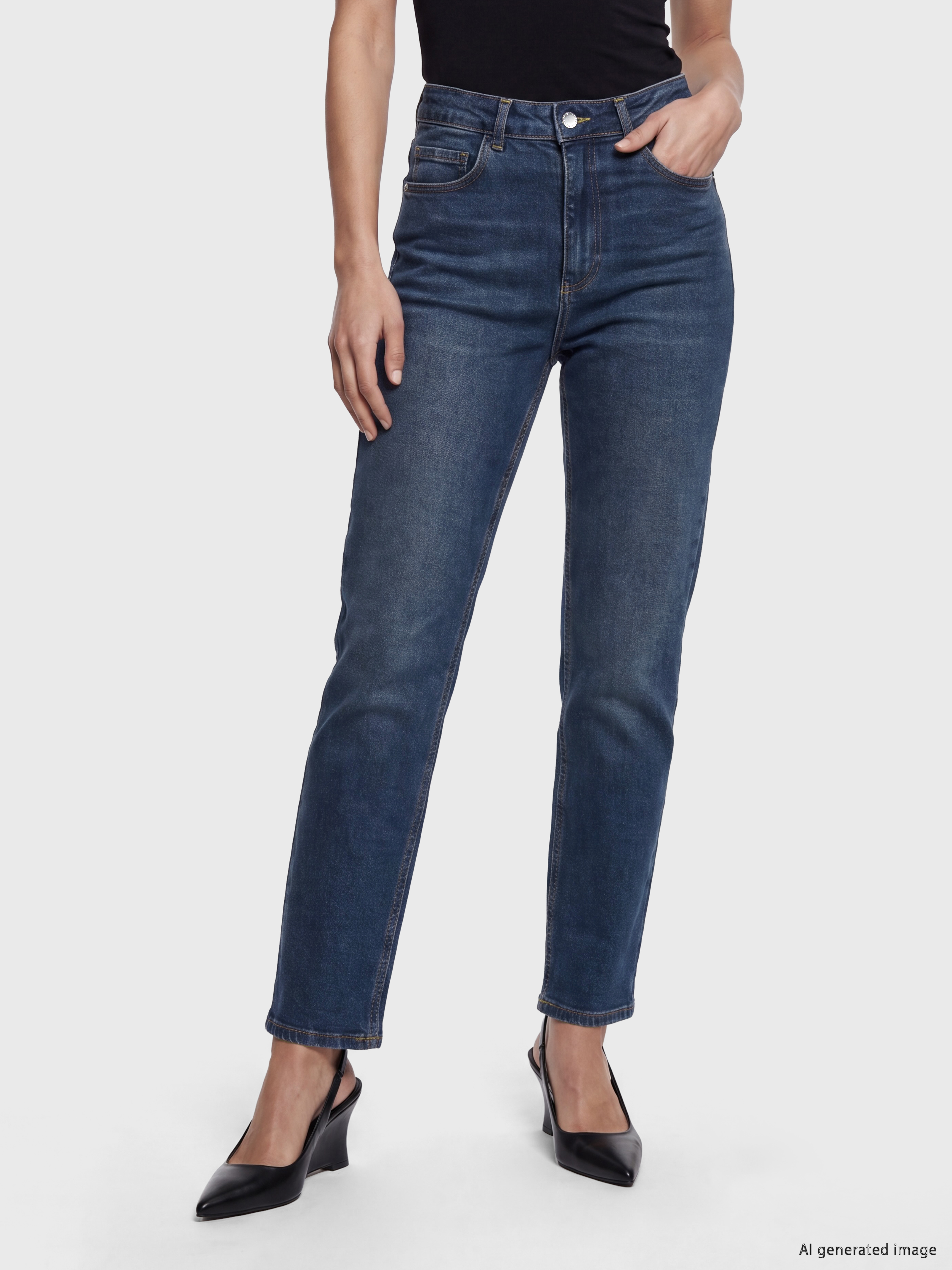 LCW Jeans Yüksek Bel Slim Fit Kadın Jean Pantolon görsel 2