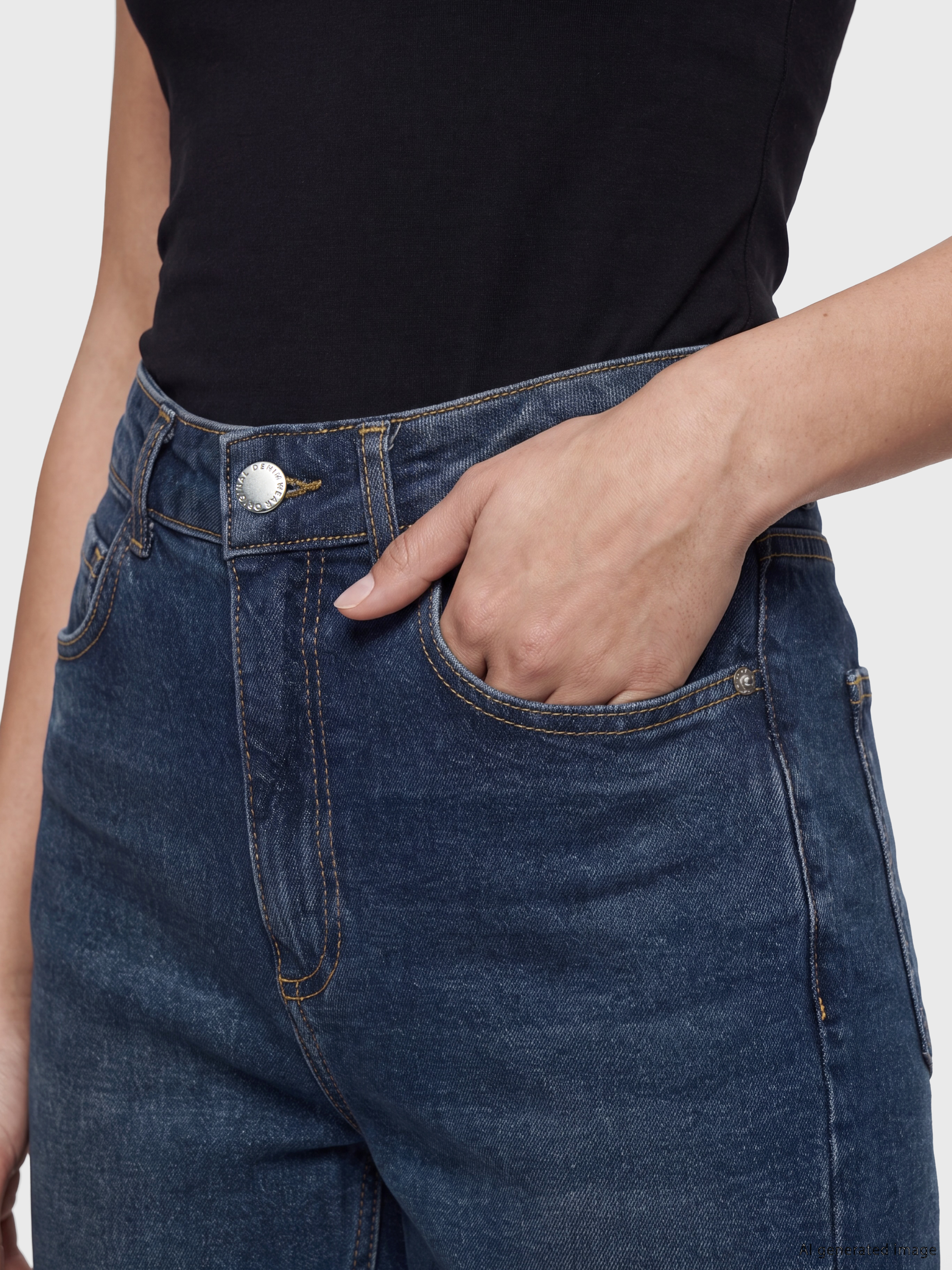 LCW Jeans Yüksek Bel Slim Fit Kadın Jean Pantolon görsel 3