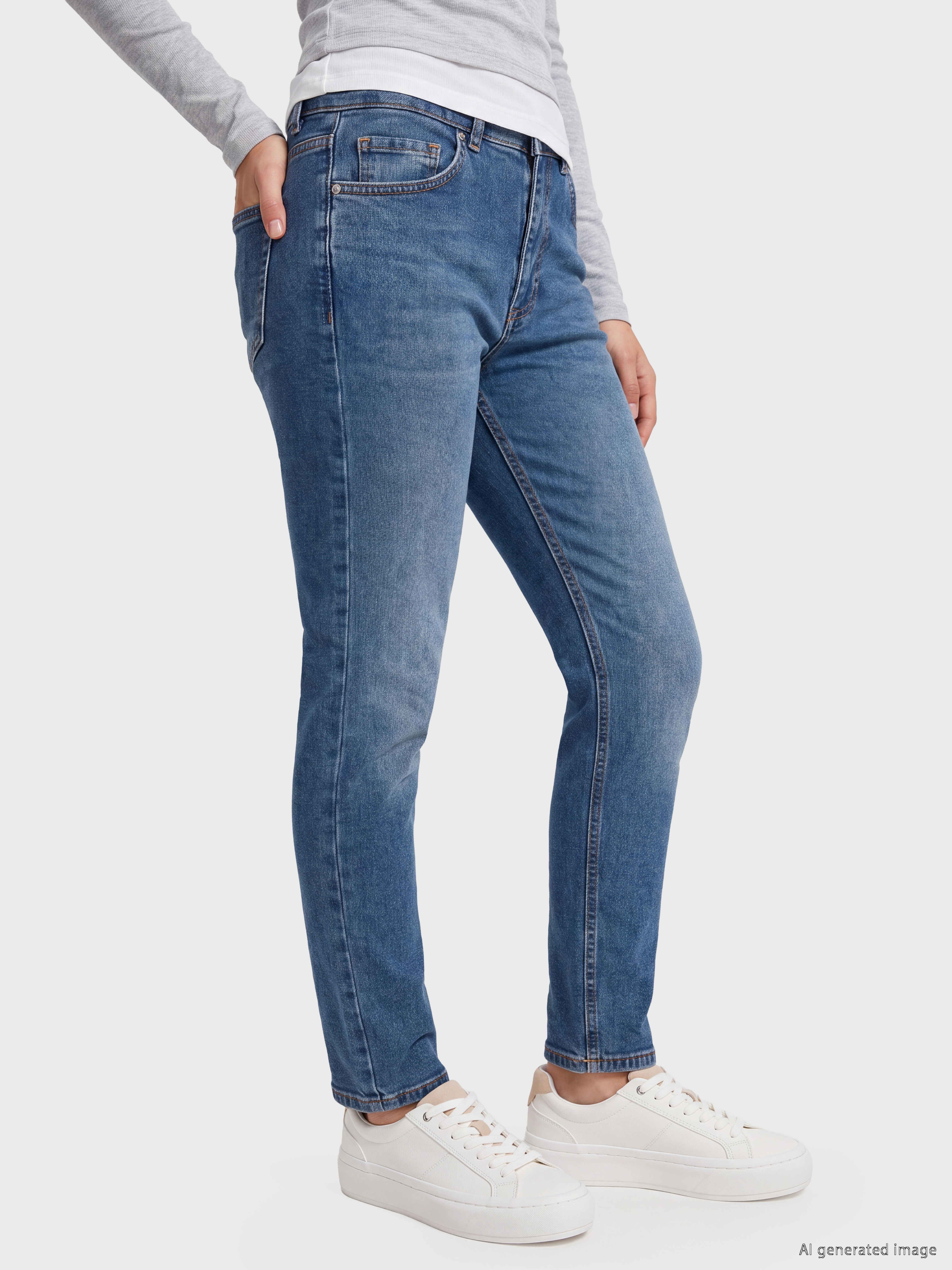 LCW Jeans Yüksek Bel Slim Fit Kadın Jean Pantolon görsel 3