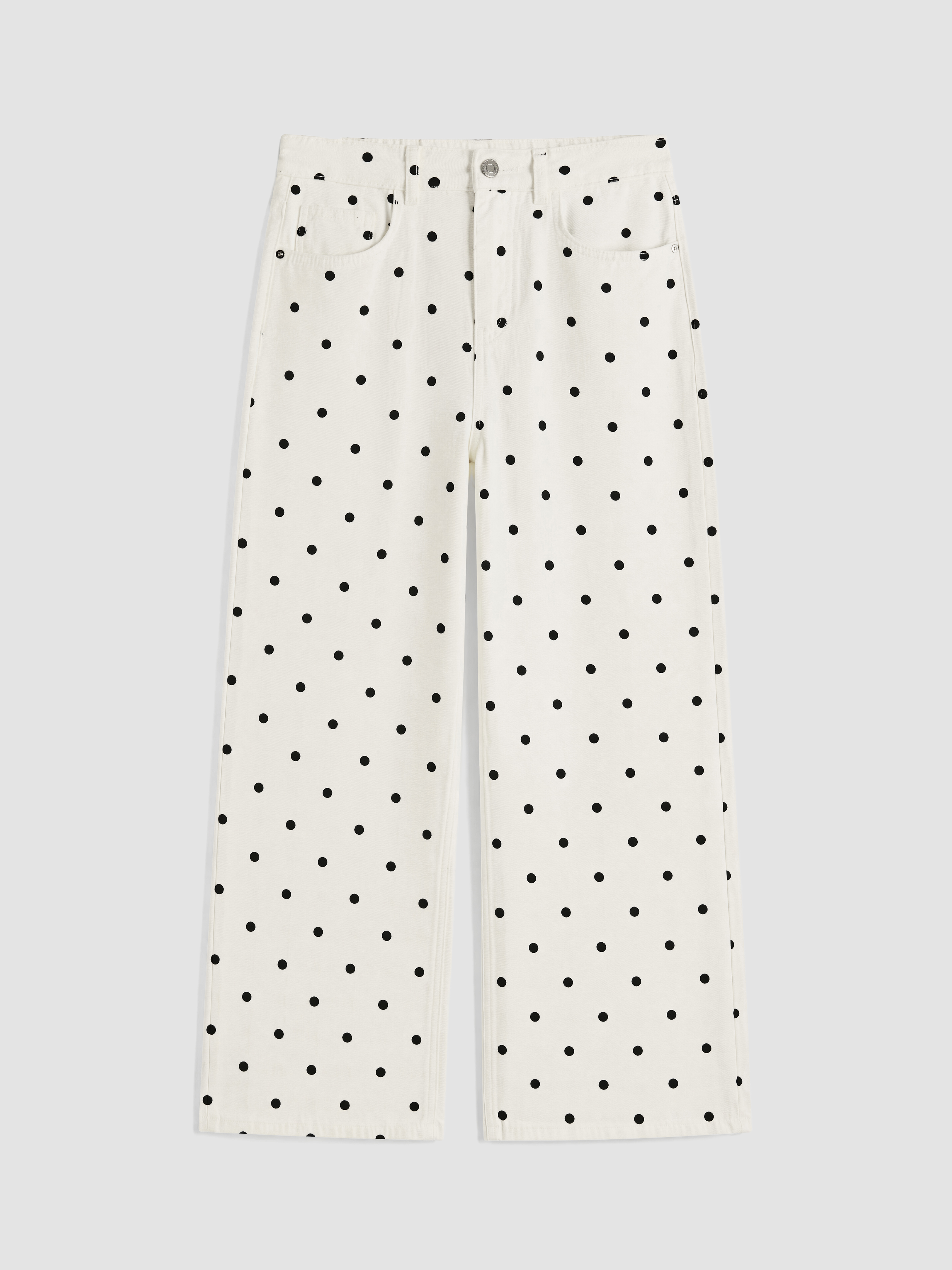 XSIDE Puantiyeli Straight Fit Kadın Jean Pantolon görsel 6