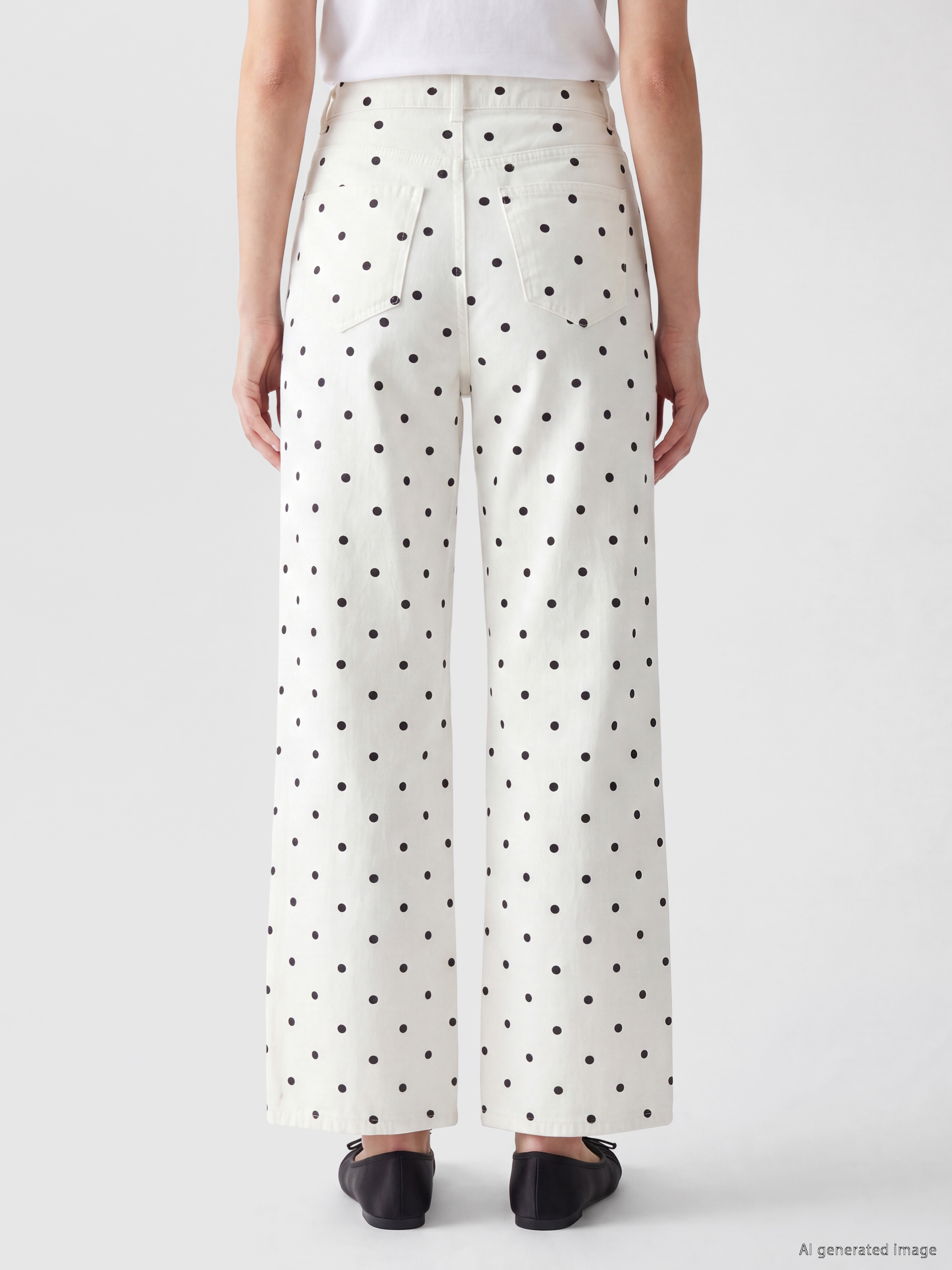 XSIDE Puantiyeli Straight Fit Kadın Jean Pantolon görsel 5