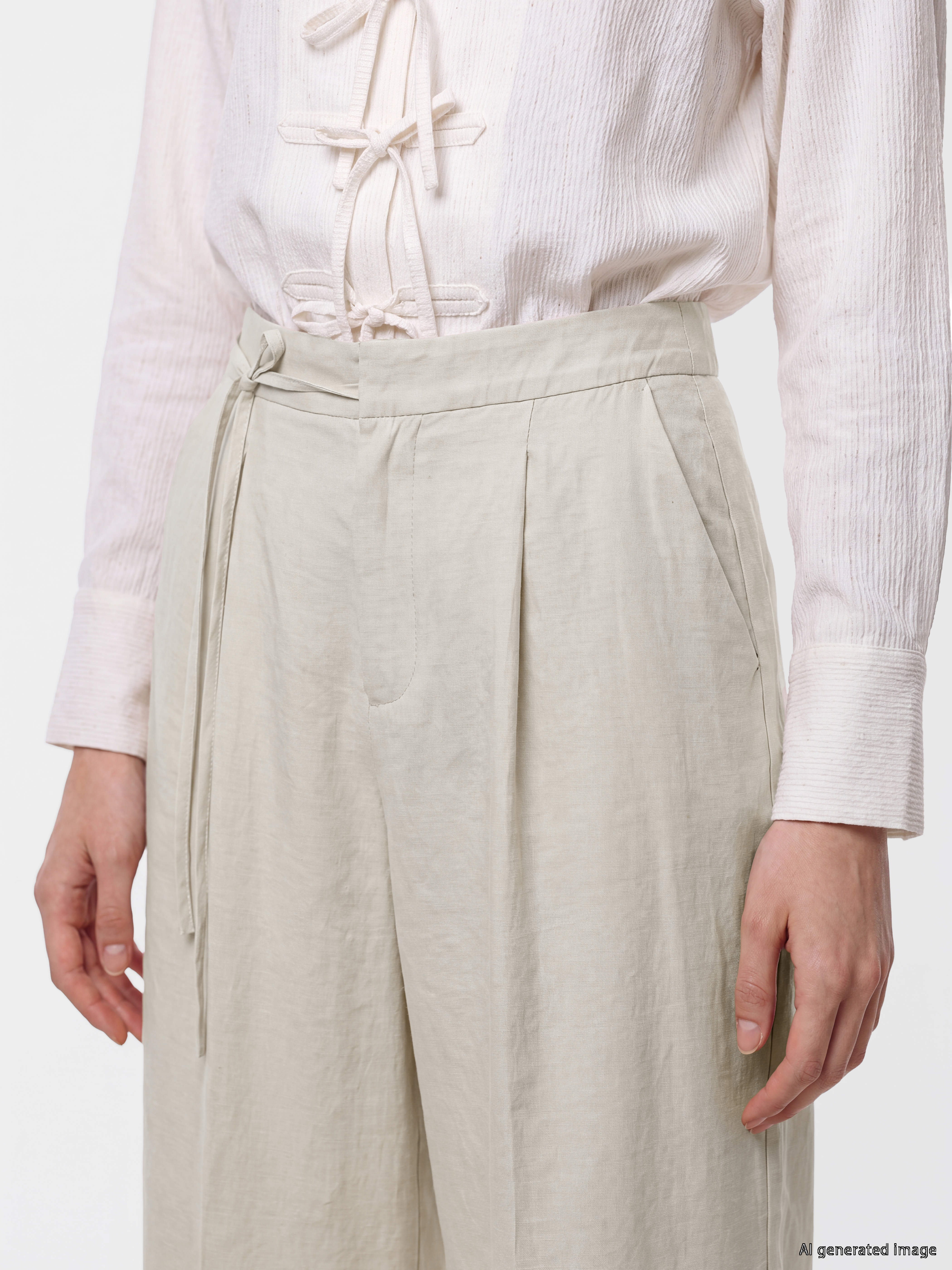 LCW Modest Beli Bağlamalı Modal Karışımlı Kadın Kumaş Pantolon görsel 4