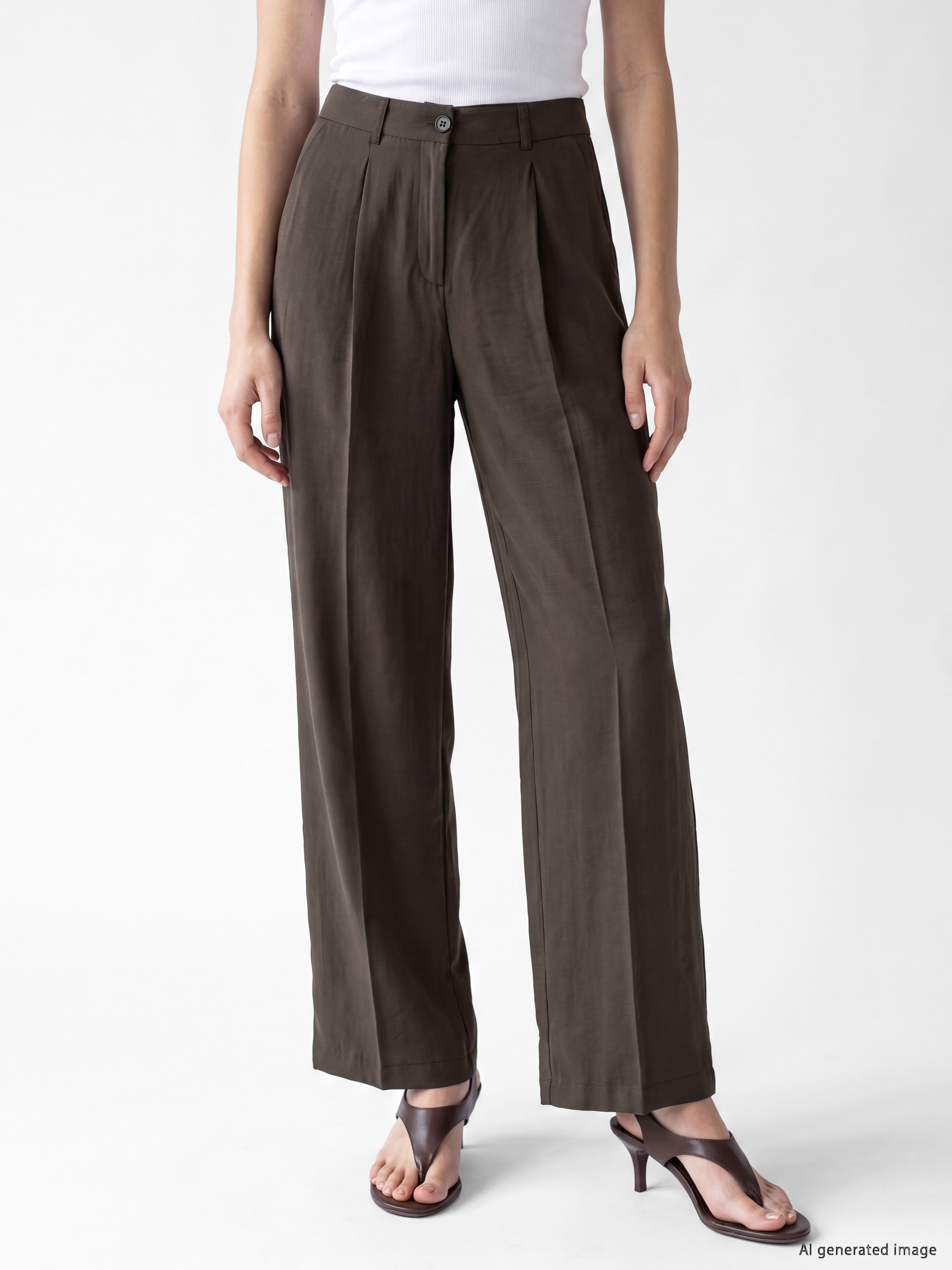 LCW Modest Regular Fit Modal Karışımlı Kadın Pileli Pantolon görsel 3
