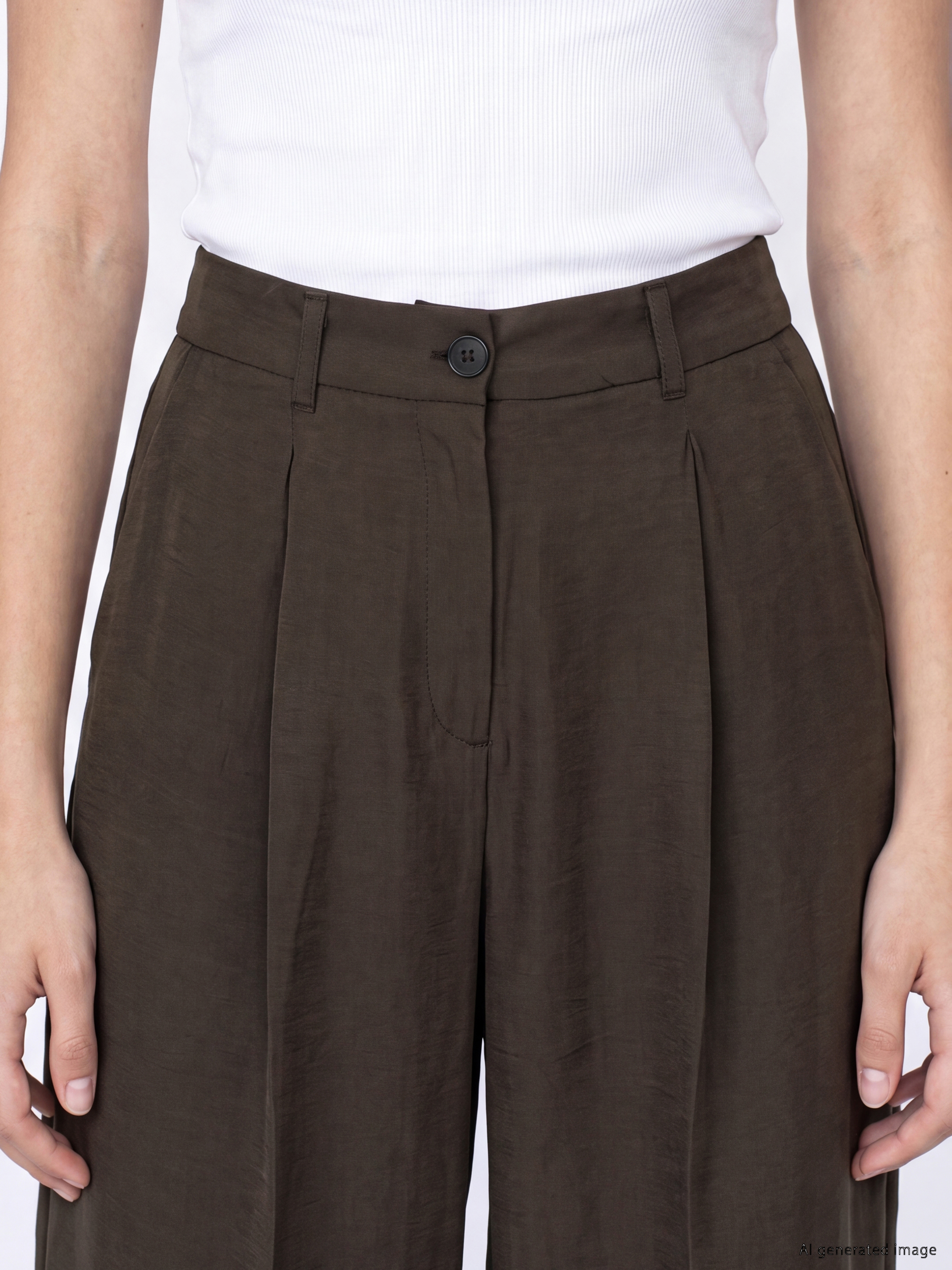 LCW Modest Regular Fit Modal Karışımlı Kadın Pileli Pantolon görsel 4
