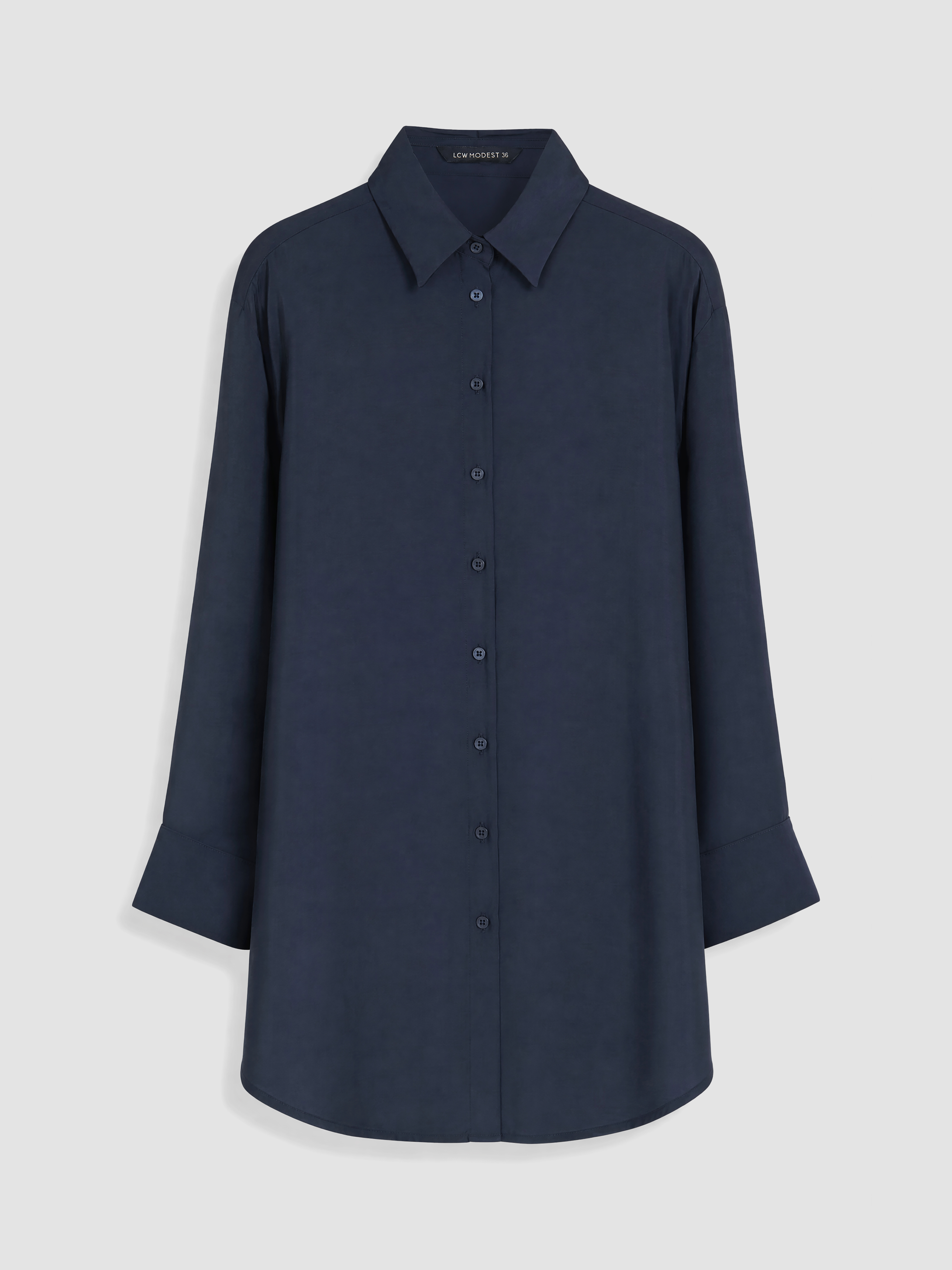 LCW Modest Modal Karışımlı Oversize Kadın Gömlek Tunik görsel 2