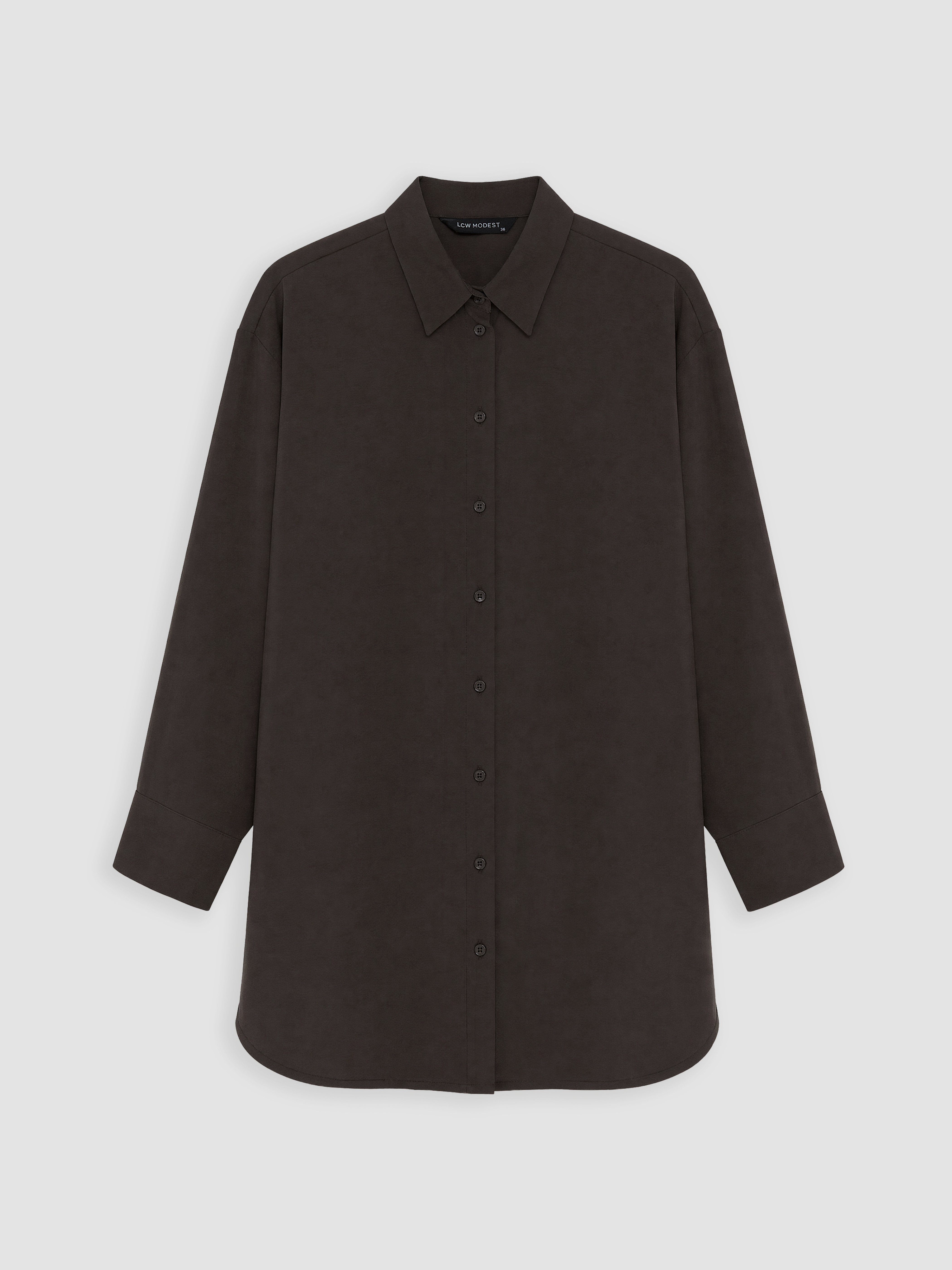 LCW Modest Modal Karışımlı Oversize Kadın Gömlek Tunik görsel 5