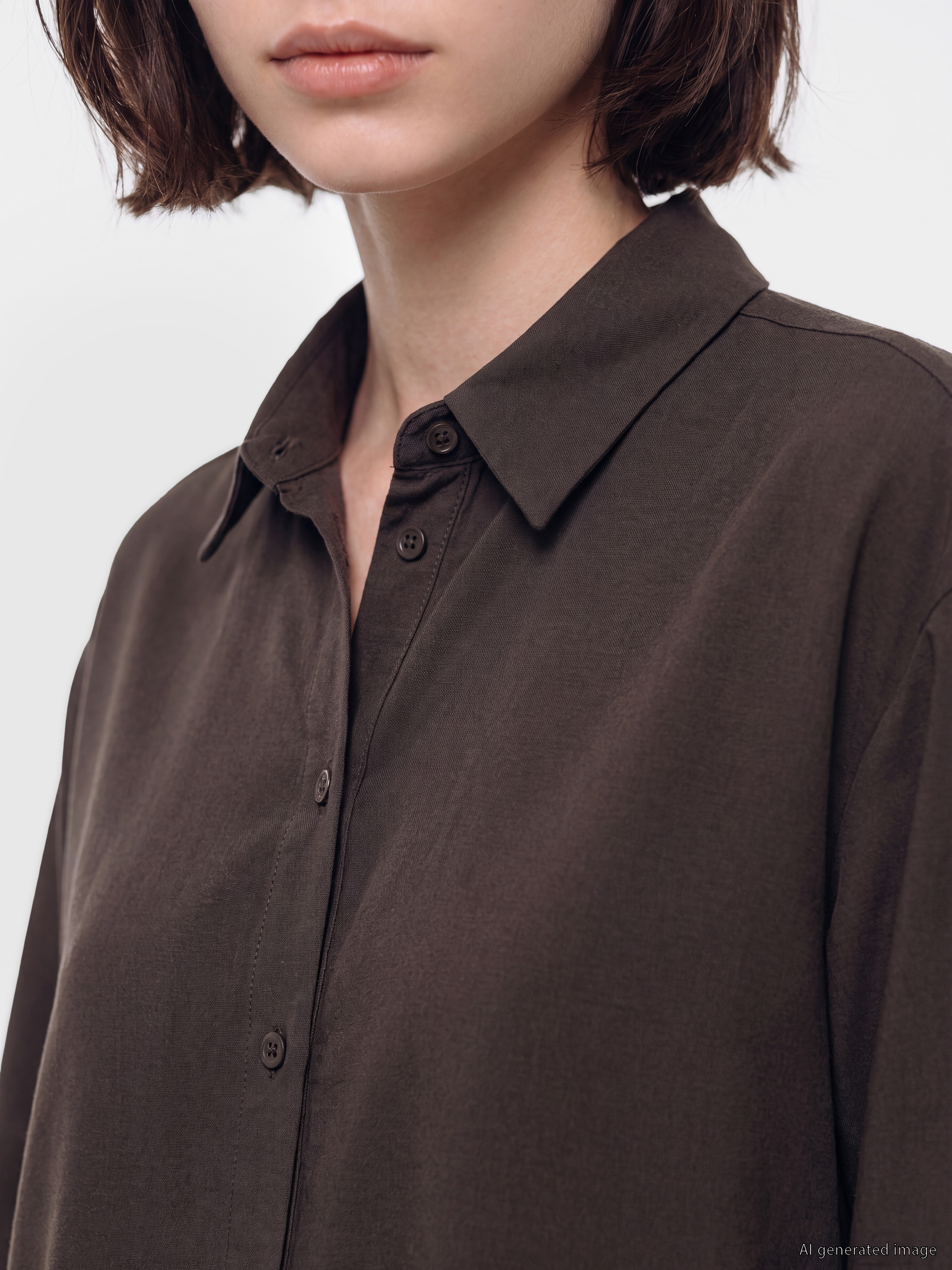 LCW Modest Modal Karışımlı Oversize Kadın Gömlek Tunik görsel 3