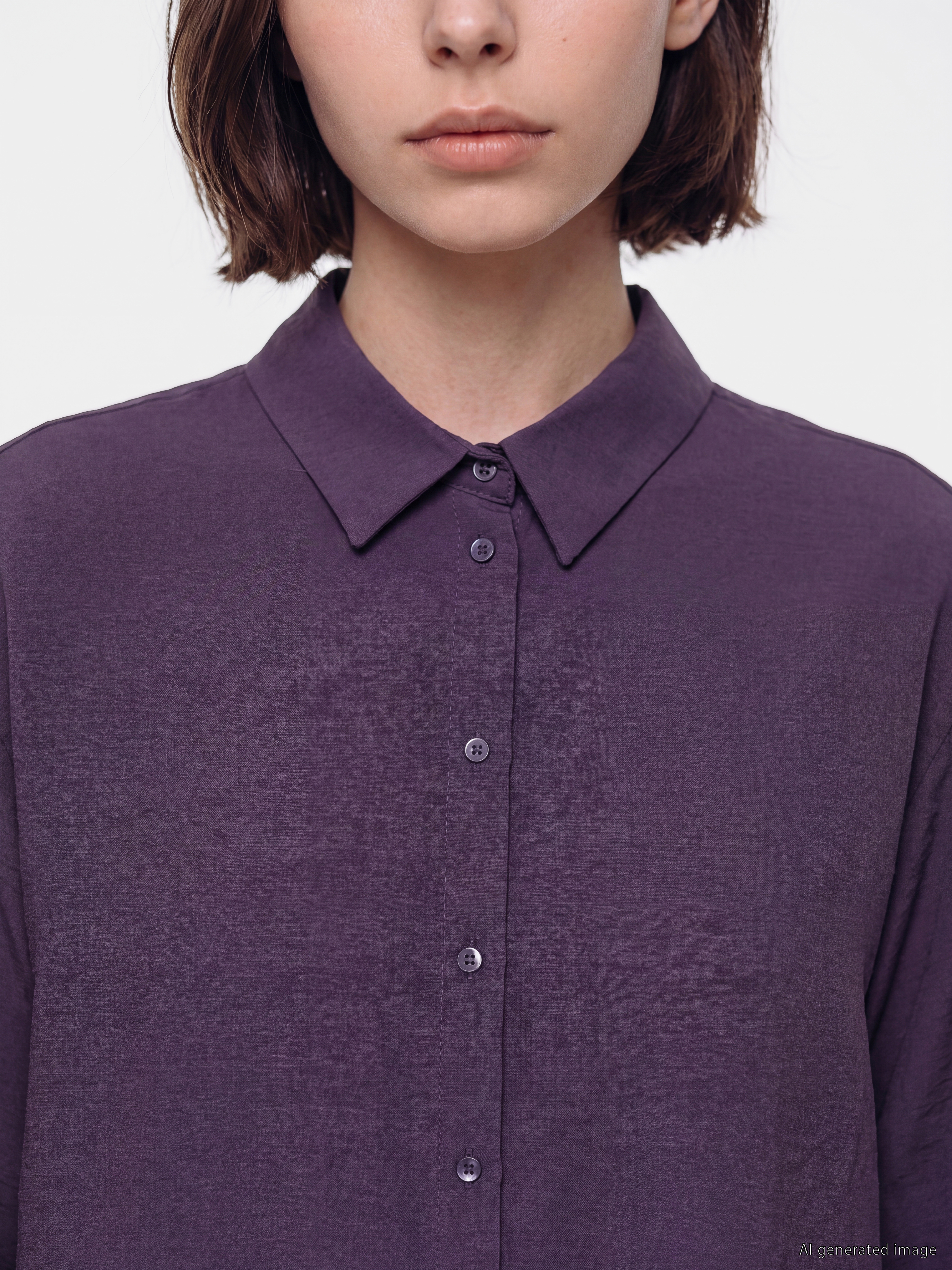 LCW Modest Modal Karışımlı Oversize Kadın Gömlek Tunik görsel 4