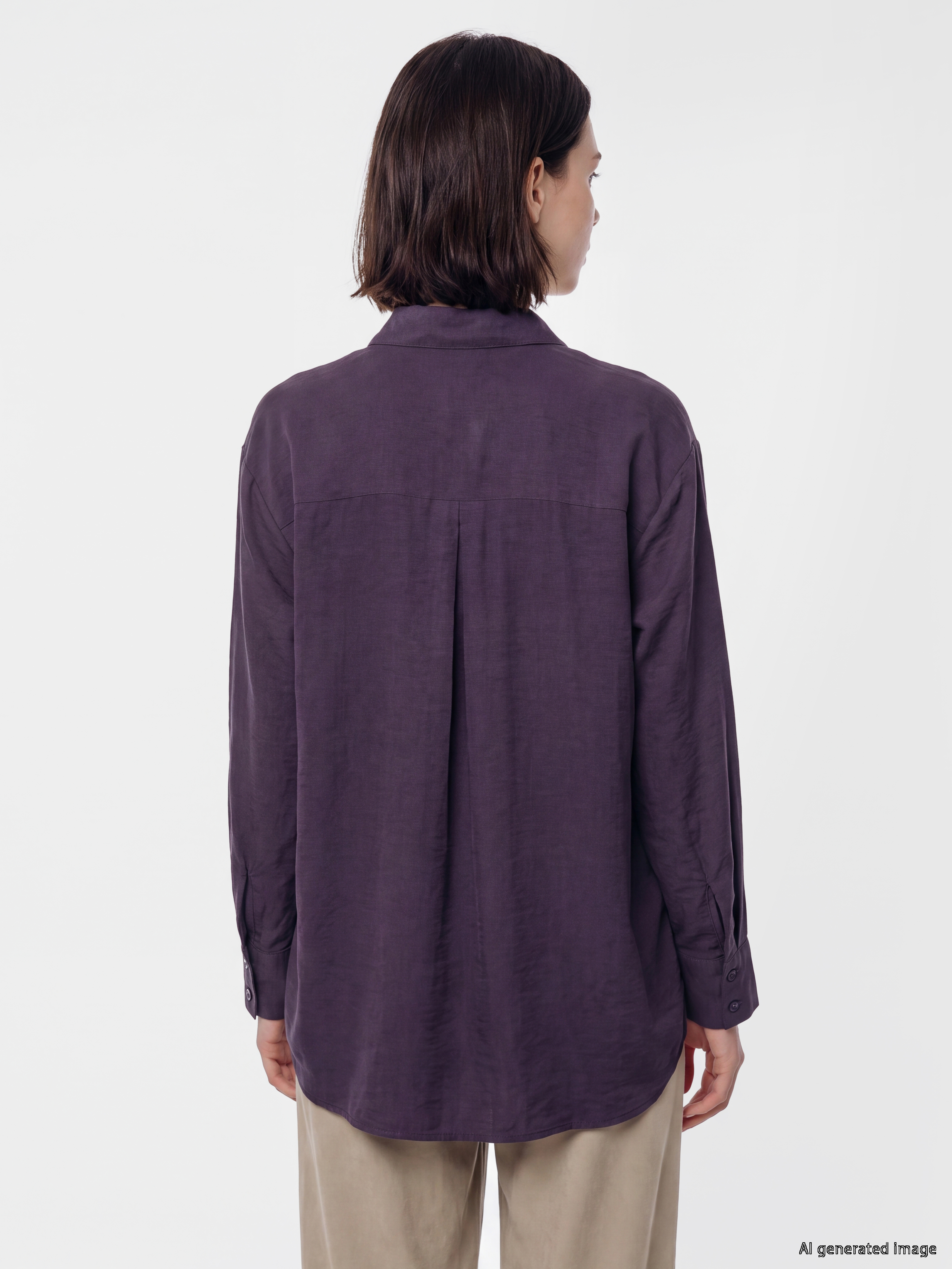 LCW Modest Modal Karışımlı Oversize Kadın Gömlek Tunik görsel 5