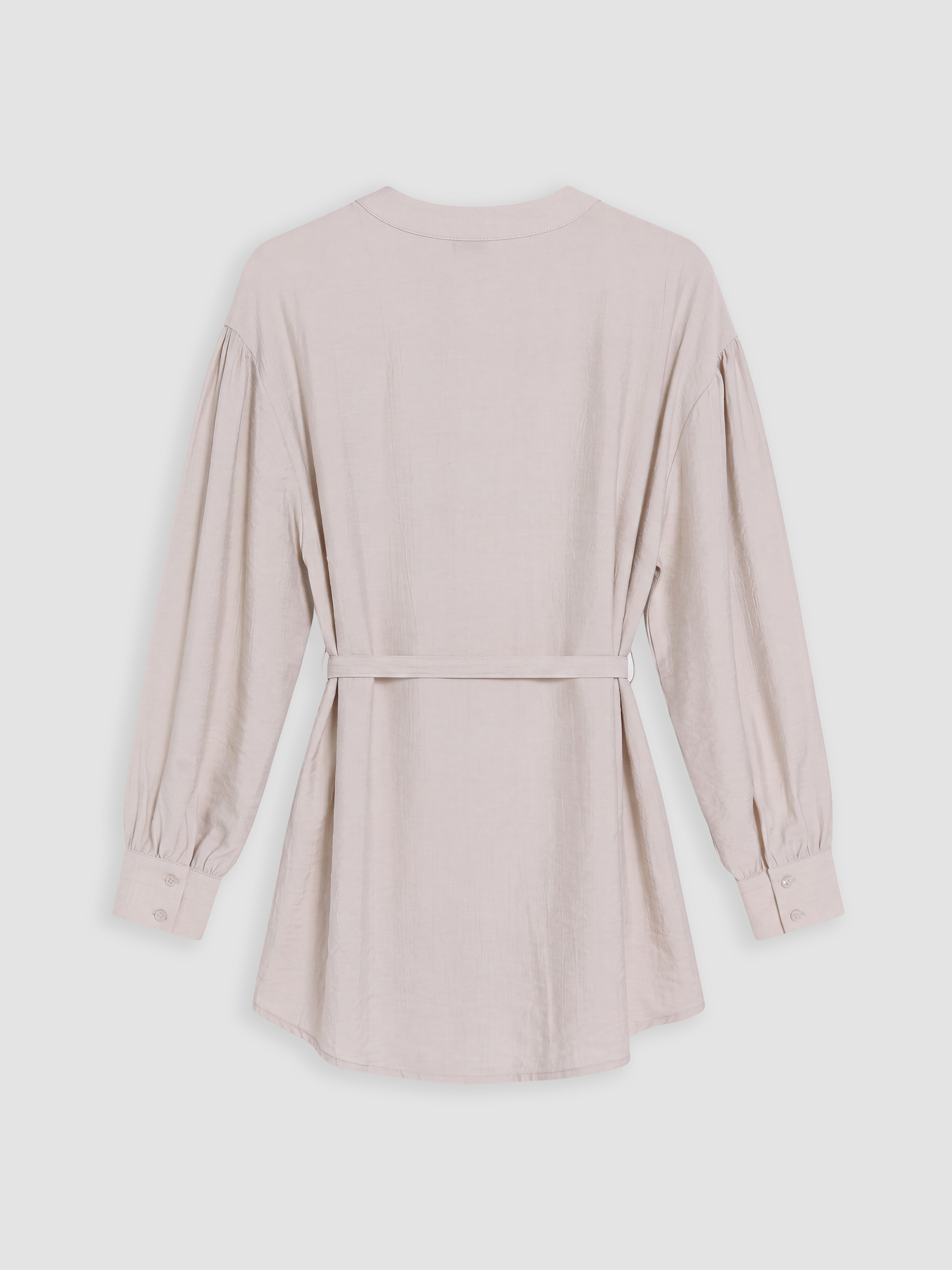 LCW Modest Kuşaklı Dokulu Kadın Gömlek Tunik görsel 7